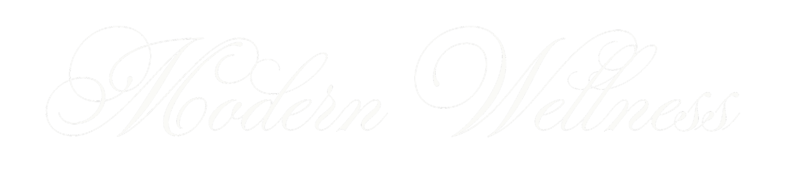 Text that reads 'Modern Wellness' in elegant white script font on a black background.