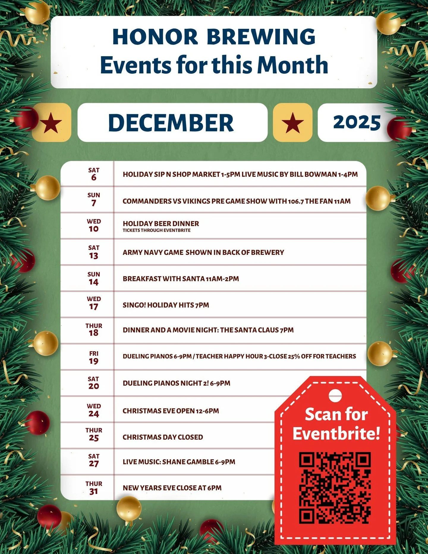 December = Events on events on events. 🎅🍻
Holiday Market. Beer Dinner. Breakfast with Santa.
Dueling Pianos. Live Music. Movies &amp; more.

Don't forget our Holiday Pop-up bar all month long!

#LoCoAleTrail #CraftBeerVA #CraftBeerLover #VACraftBee