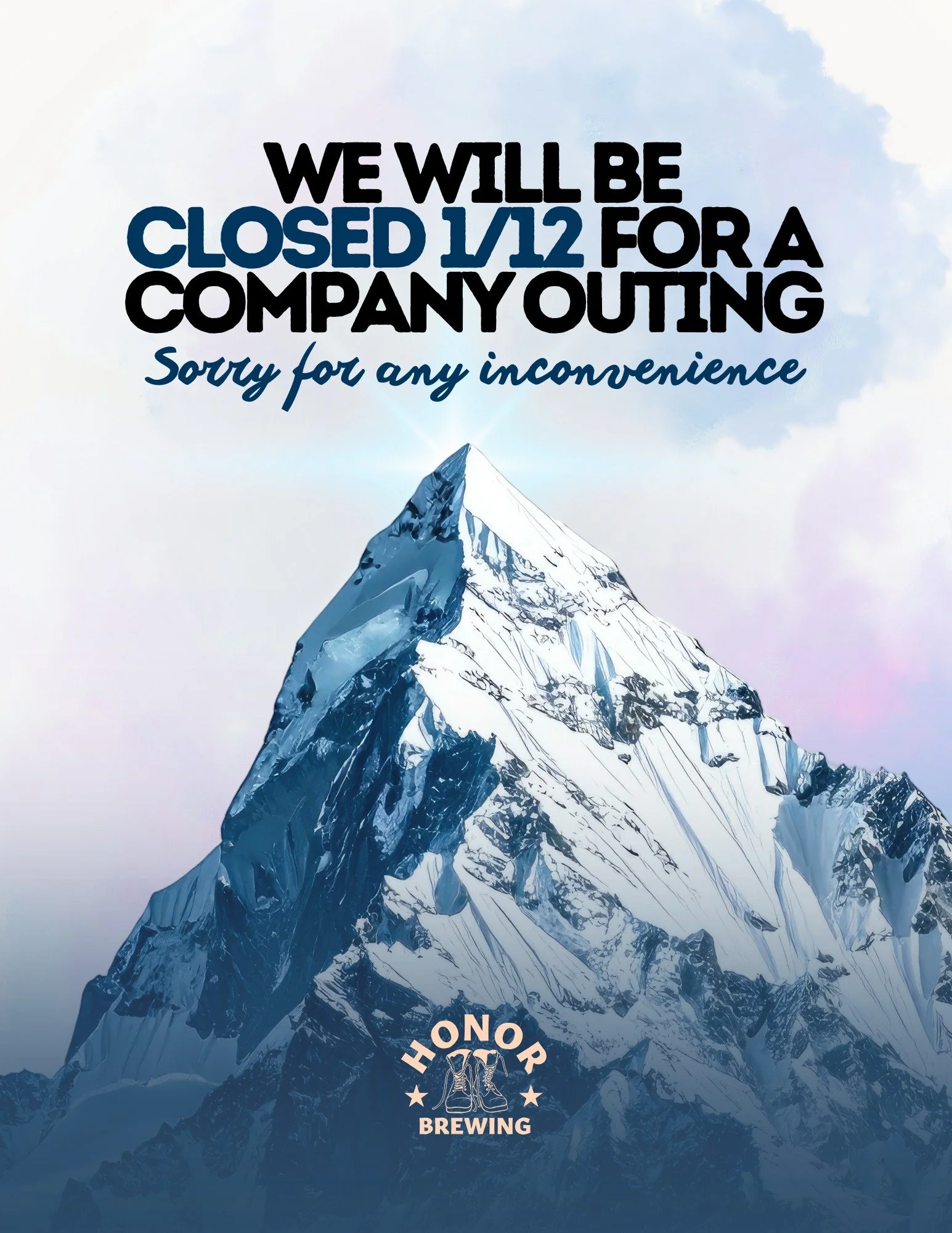 We&rsquo;ll be taking Monday, 1/12 off for our annual Honor Summit. This is our time to connect, plan, and get ready for another great year with you. See you Tuesday!