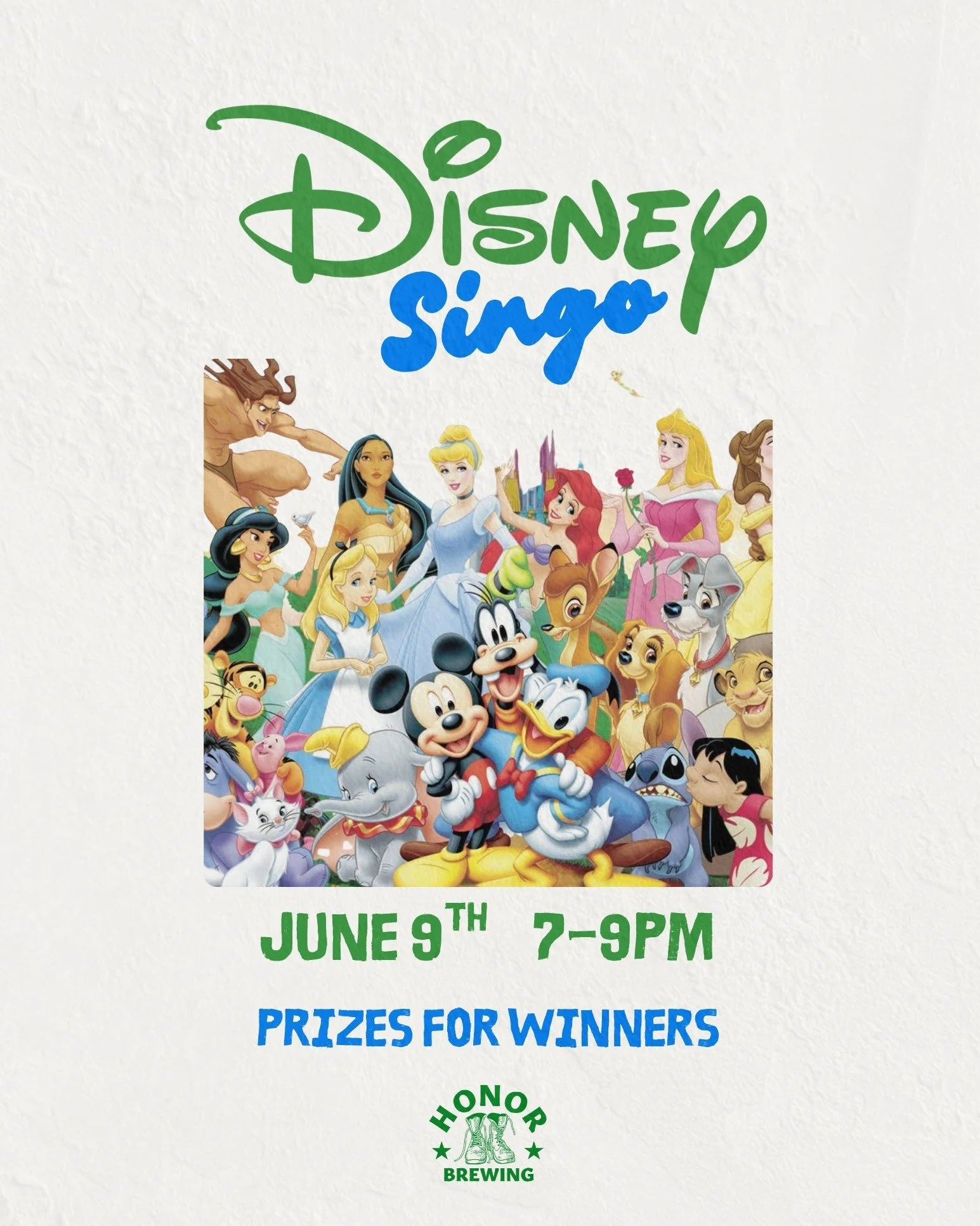 ✨ Disney Singo is coming to Honor Fairfax! ✨

Grab your mouse ears and join us on June 9th at 7PM for a magical night of Disney-themed Music Bingo! 🎶🏰

Sing along to your favorite Disney classics, test your Disney knowledge, and compete for prizes 
