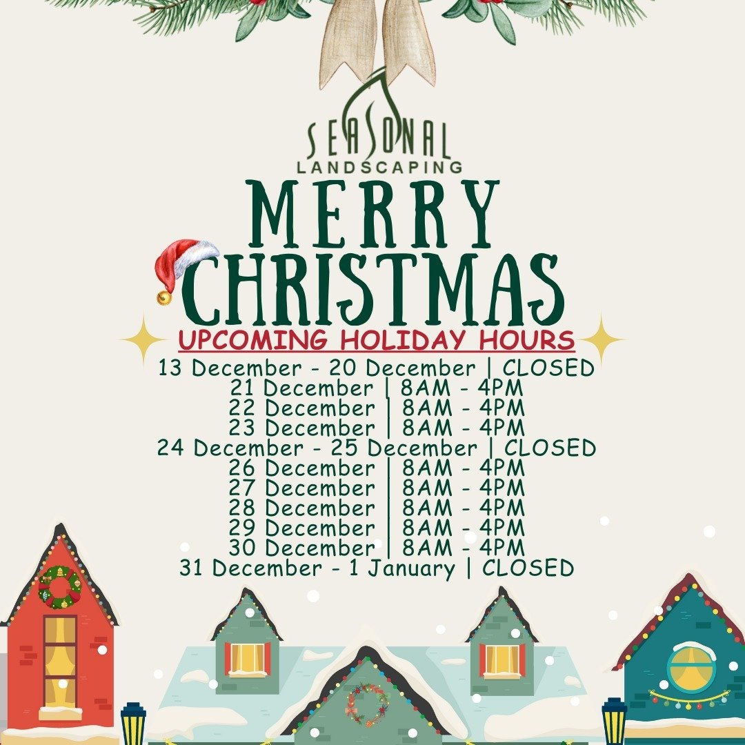 With the Holidays coming up Seasonal Landscaping will be making a few changes to our schedule ! 🎄
*please take a look at our upcoming schedule*
We hope everyone has a happy holiday and we hope to see you all soon !⛄️