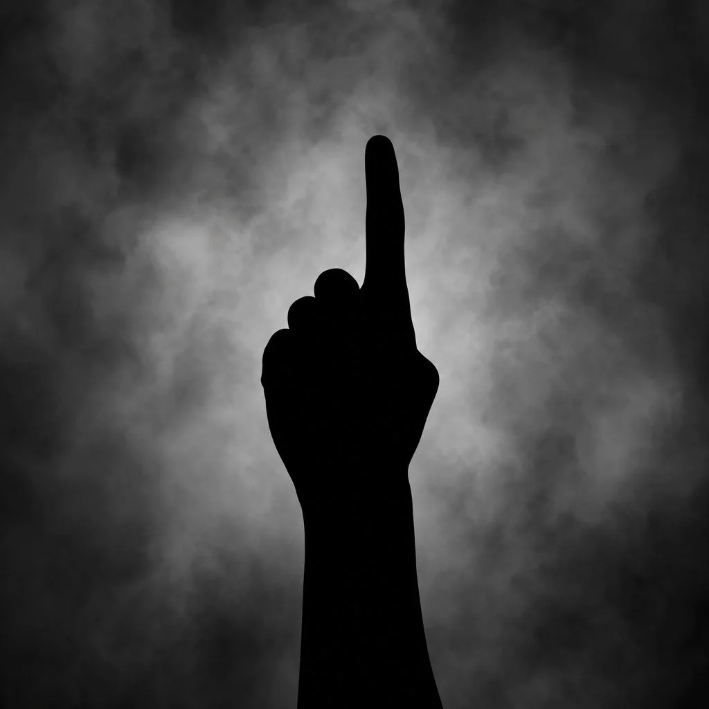 A hand raising one finger