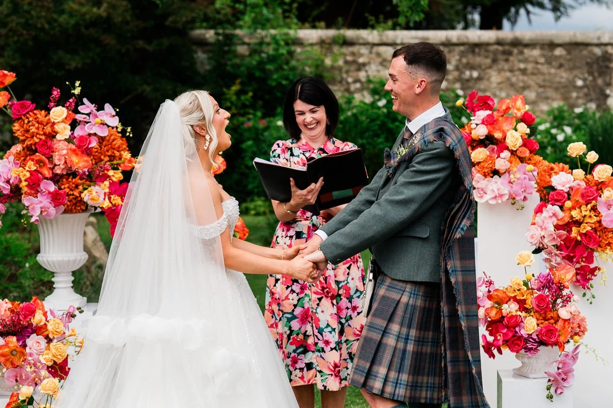 Outdoor wedding ceremony Rufflets St Andrews