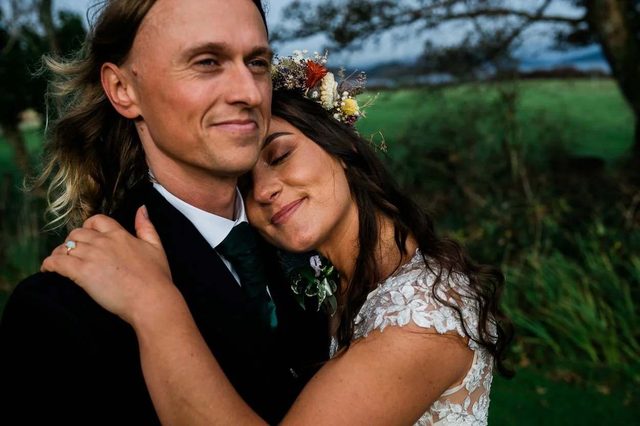 Emotional-portrait-bride-and-groom-barcaldine-castle-wedding