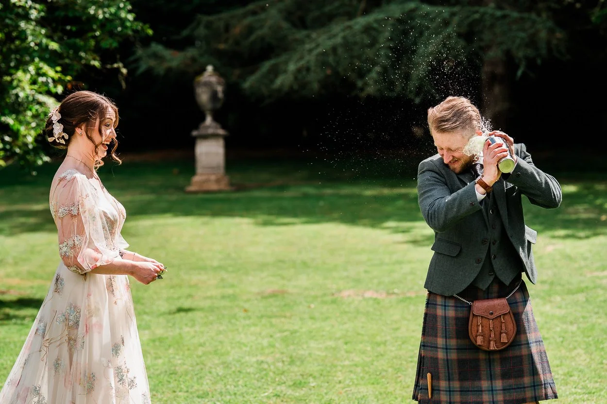 Cocktail-shaker-spills-on-grooms-face-during-ceremony
