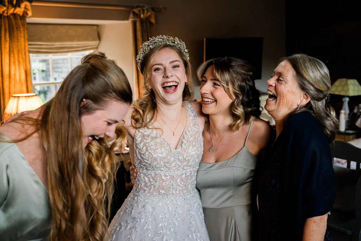 Bridal party getting ready at Byre at Inchyra