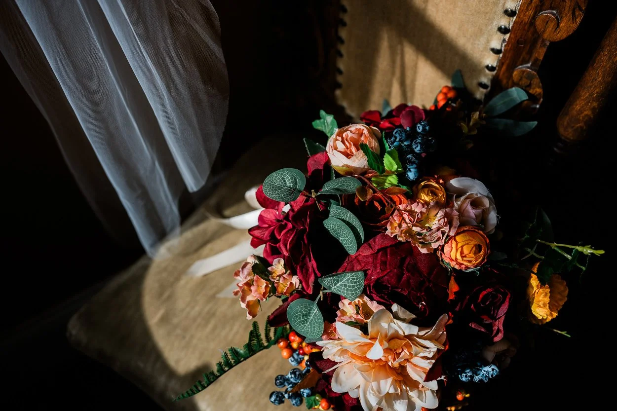 Wedding bouquet at Dalhousie Castle