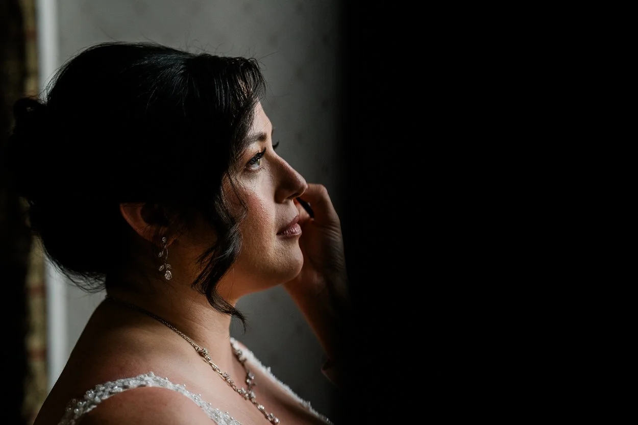 Bride portrait in Dalhousie Castle window light