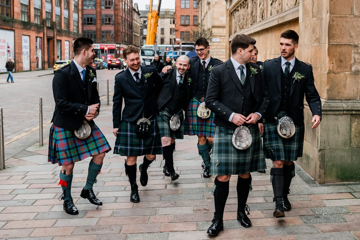 Groomsmen arriving at Citation wedding Glasgow