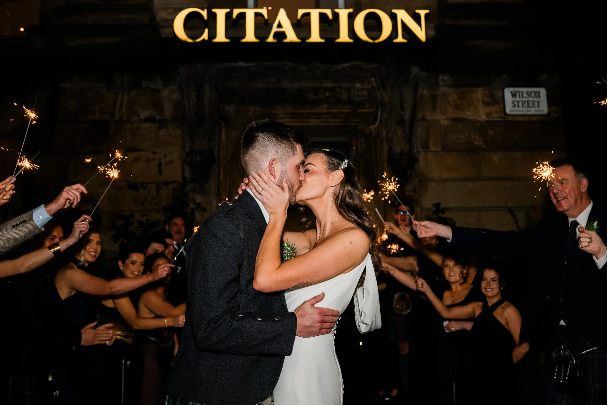 Sparkler exit at wedding at Citation Glasgow