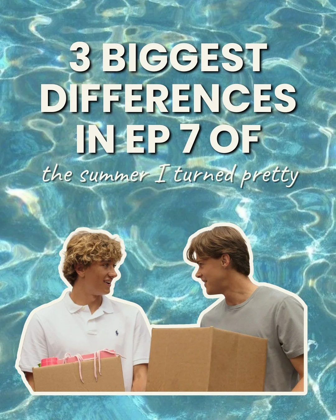 Recap of all the differences between the book and the TV show of @thesummeriturnedpretty episode 7

I&rsquo;m afraid I will never recover from hearing the &lsquo;don&rsquo;t be with him, don&rsquo;t marry him&rsquo; line out loud. @jennyhan you will 
