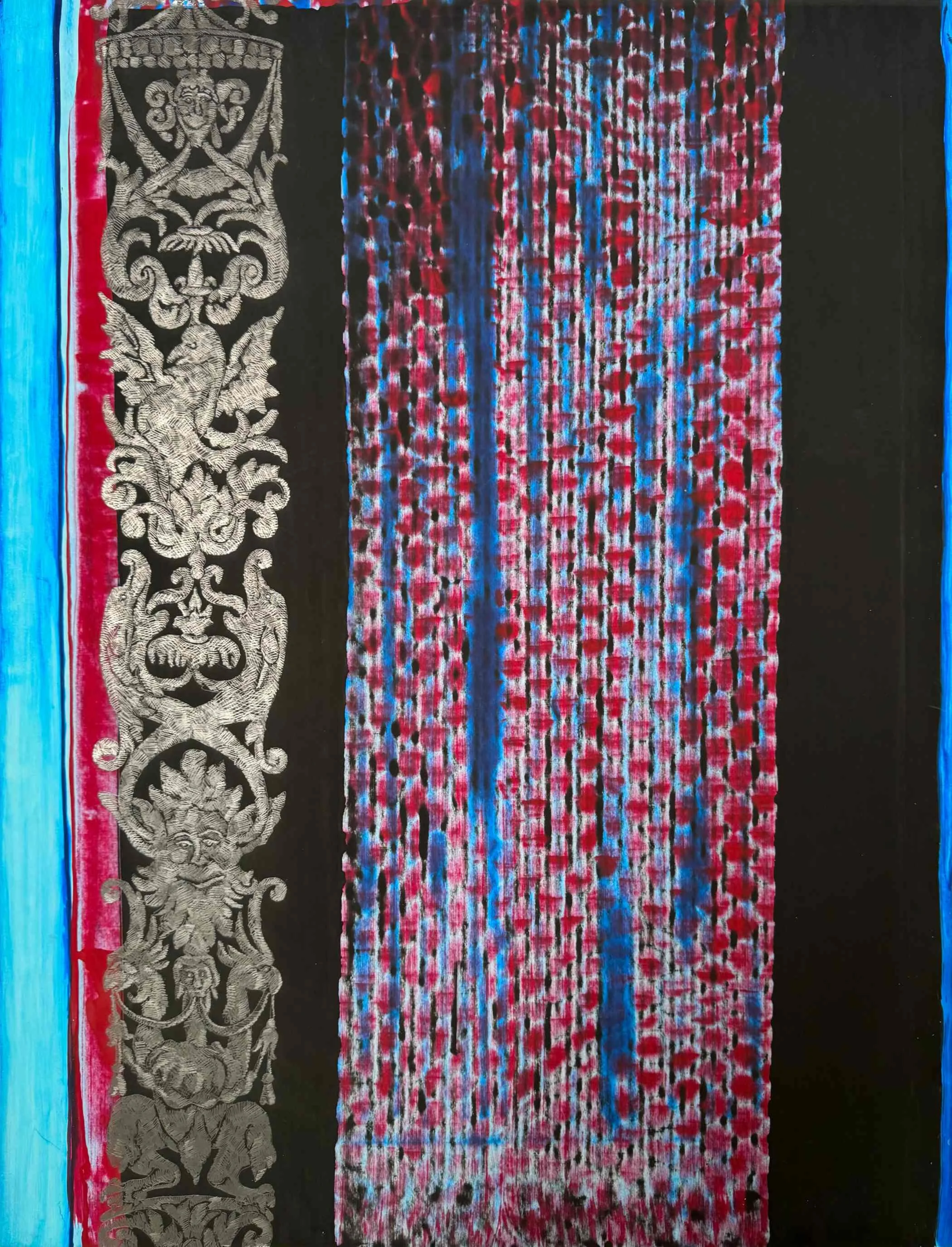 Ornamentenfluss - 62 x 98,5cm Bleistift/Vinyl/
Papier