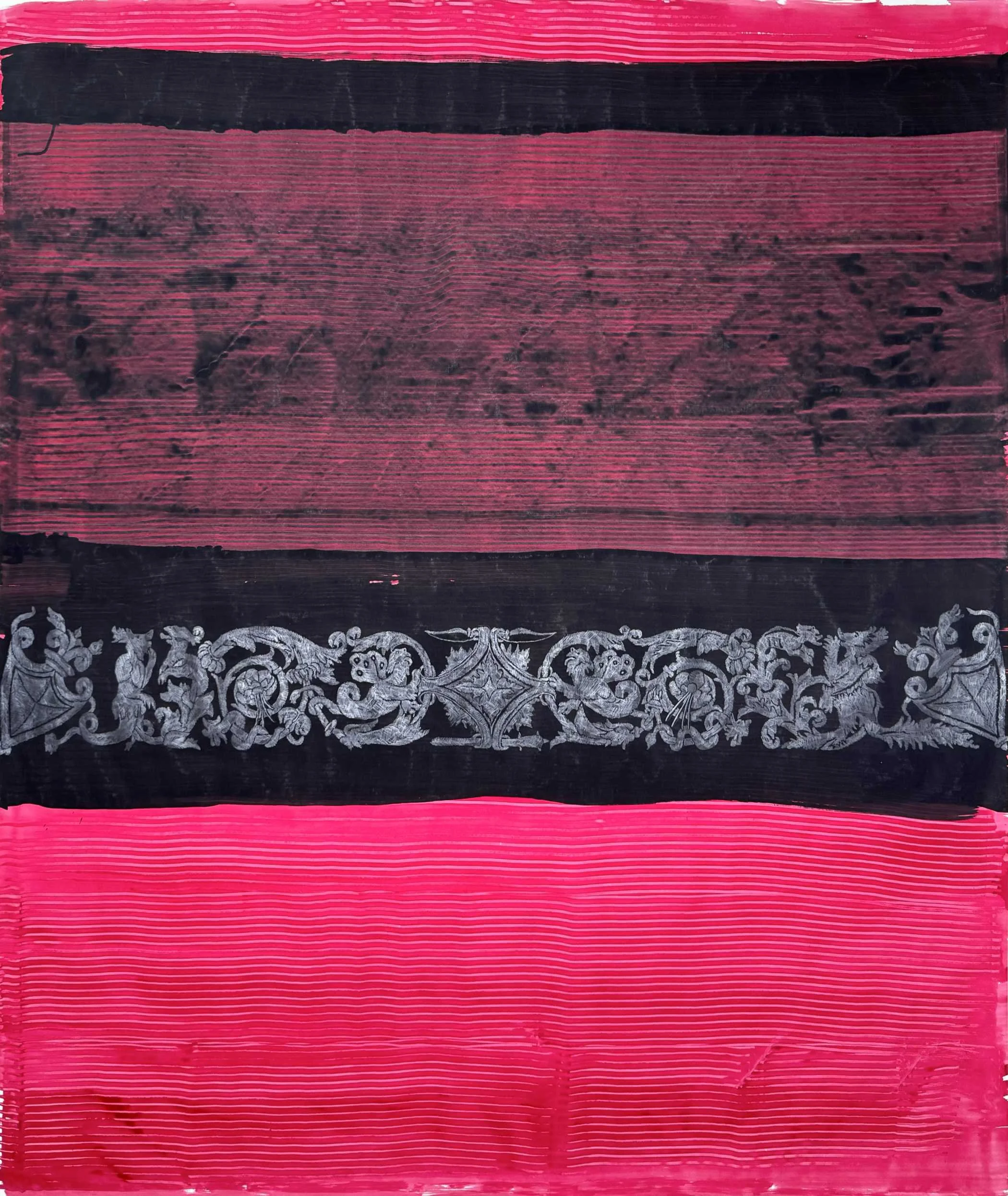 O.T. - 149 x 178,4cm Bleistift/Vinyl/Papier