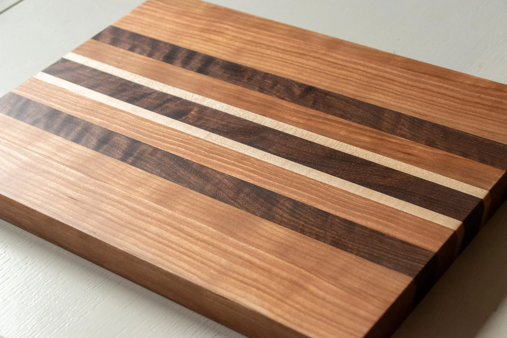 Large Hand Made Cherry, American Black Walnut and Maple Chopping Board