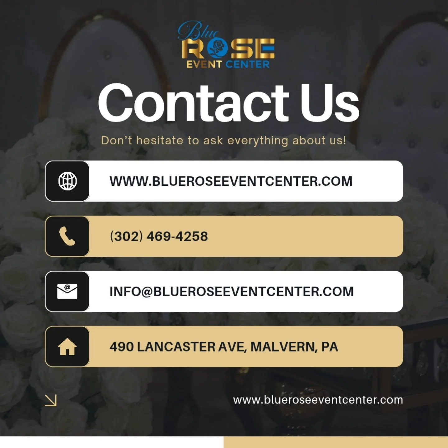 ✨ Planning an event and looking for the perfect venue to bring your vision to life? Whether you're organizing a corporate seminar, bridal shower, birthday celebration, or an unforgettable wedding, Blue Rose Event Center is here to make every detail s