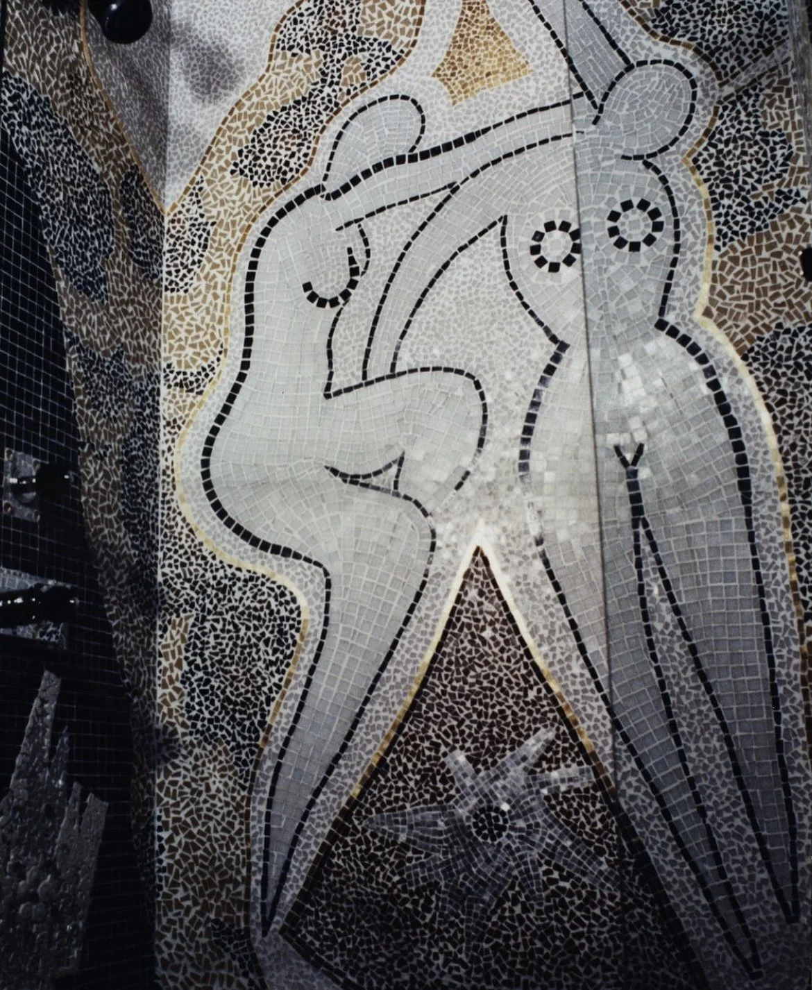 Matisse style mosaic shower for the British Interior Design Exhibition which was pert of the scheme of interior designer Stephen Ryan.