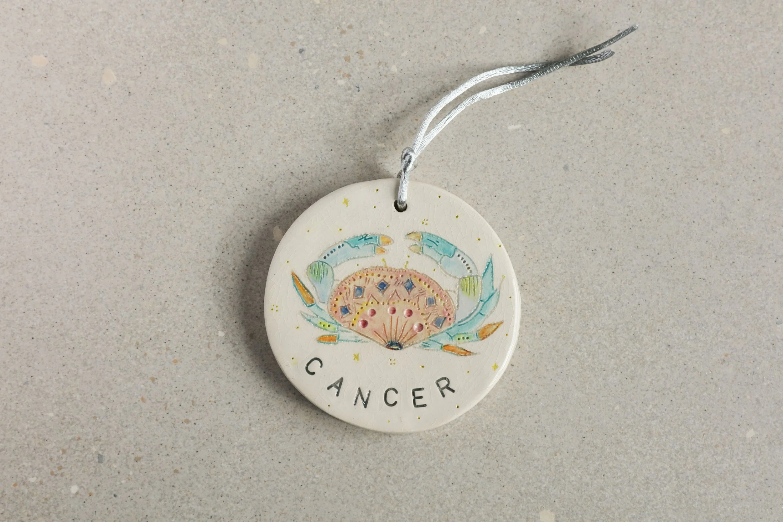 Zodiac star signs all hand made clay and designs by Donna which are hand glazed, making these a personal unique gift