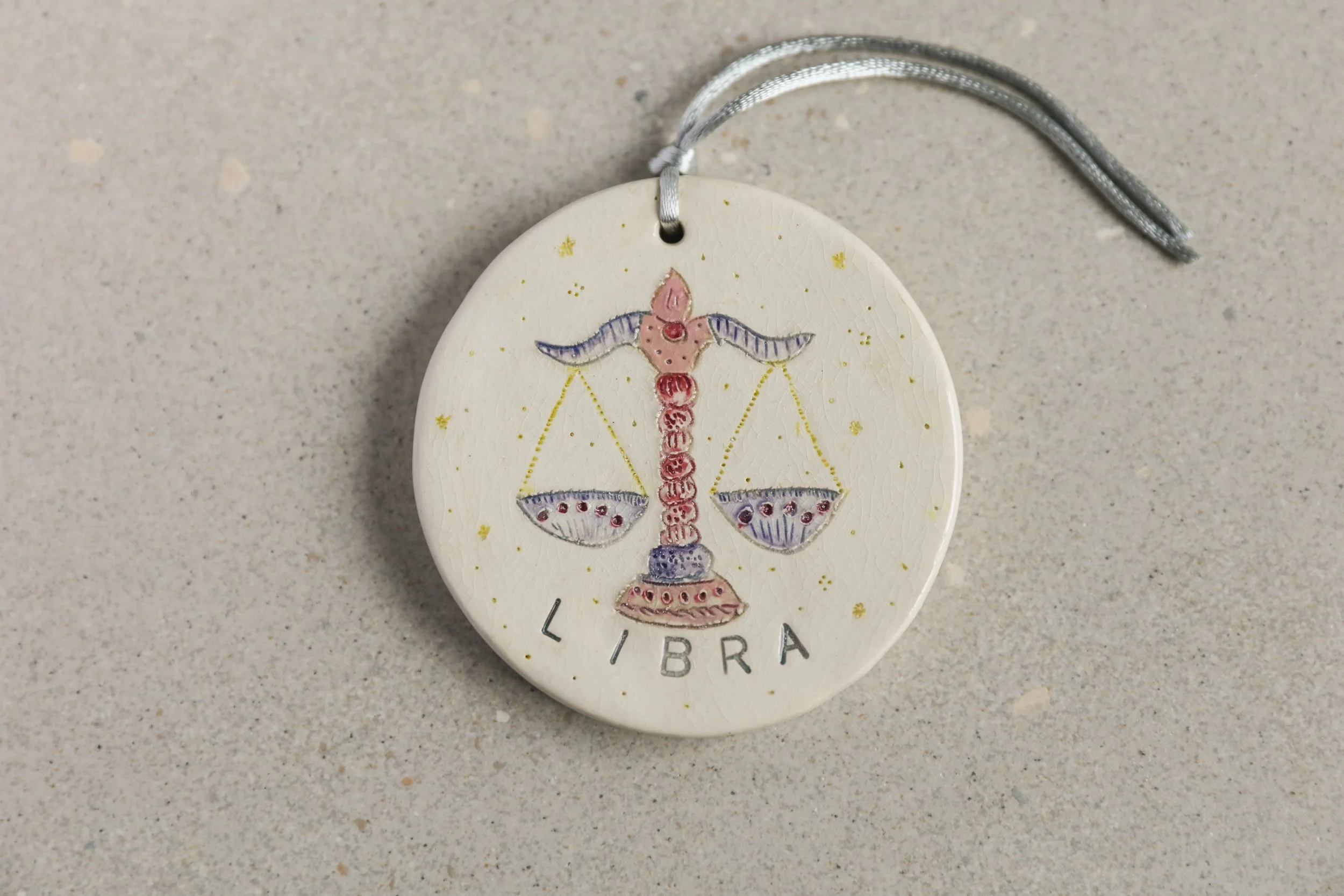 Zodiac star signs all hand made clay and designs by Donna which are hand glazed, making these a personal unique gift