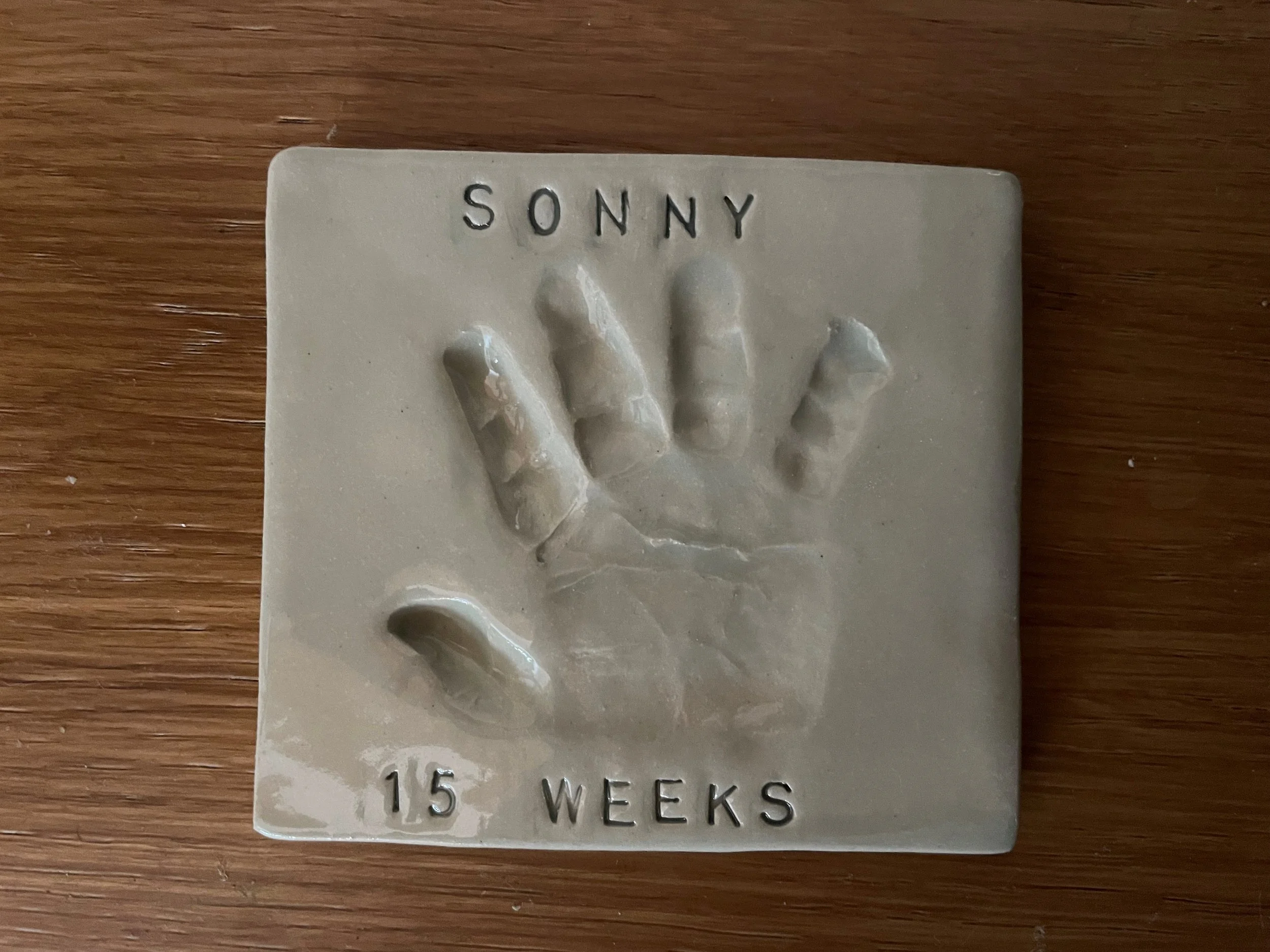 Commission me to make a baby handprint in clay, capturing a moment in time. A special keepsake.