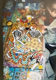 Day of the Dead Mosaic, London. Working with A' Level students