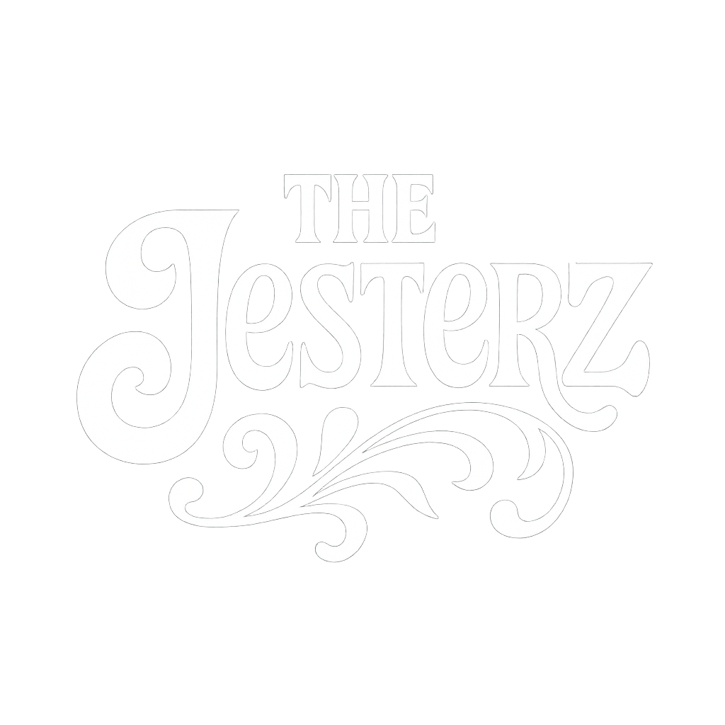 The Jesterz logo, a vocal-driven roaming band from the French Riviera known for live music performances at weddings and private events.