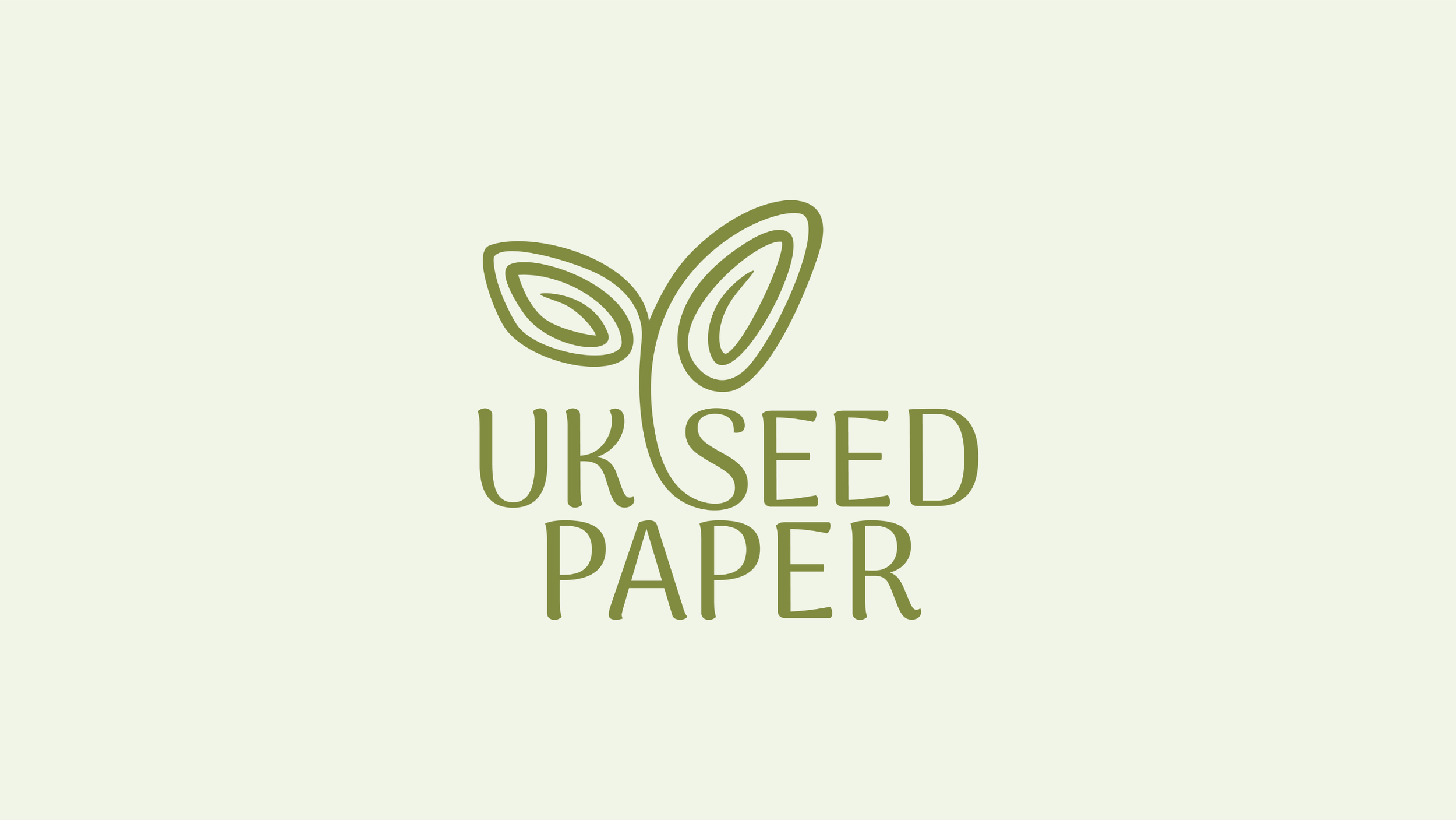 Green logo with a stylized leaf drawing and the words 'UK Seed Paper' on a light background.