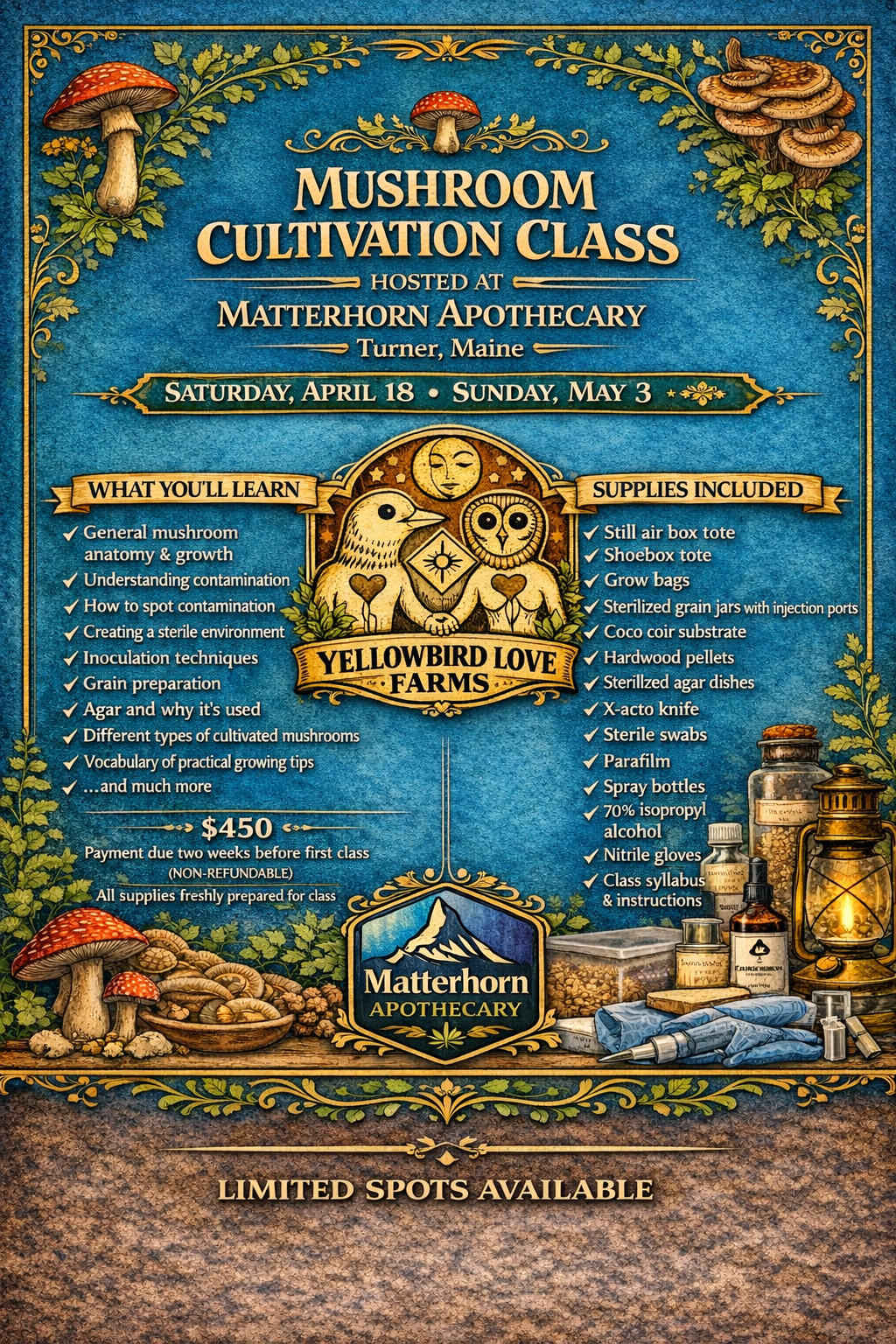 Mushroom Cultivation Intensive: Grow Your Own Mushrooms at Home