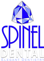 Logo of Spinel Dental featuring a geometric blue diamond shape and text reading 'SPINEL DENTAL'.