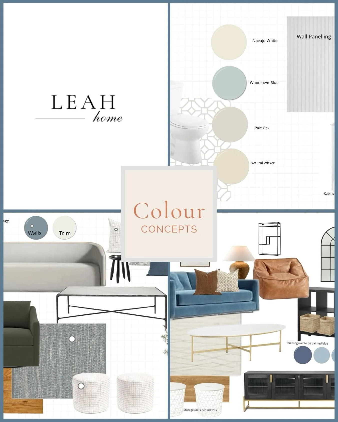 Colour is personal.  And it should be intentional.  These are a few colour palettes I&rsquo;ve been working on lately. 
Each one tells a different story and works for a different lifestyle.
Because the right colours for your home aren&rsquo;t the tre