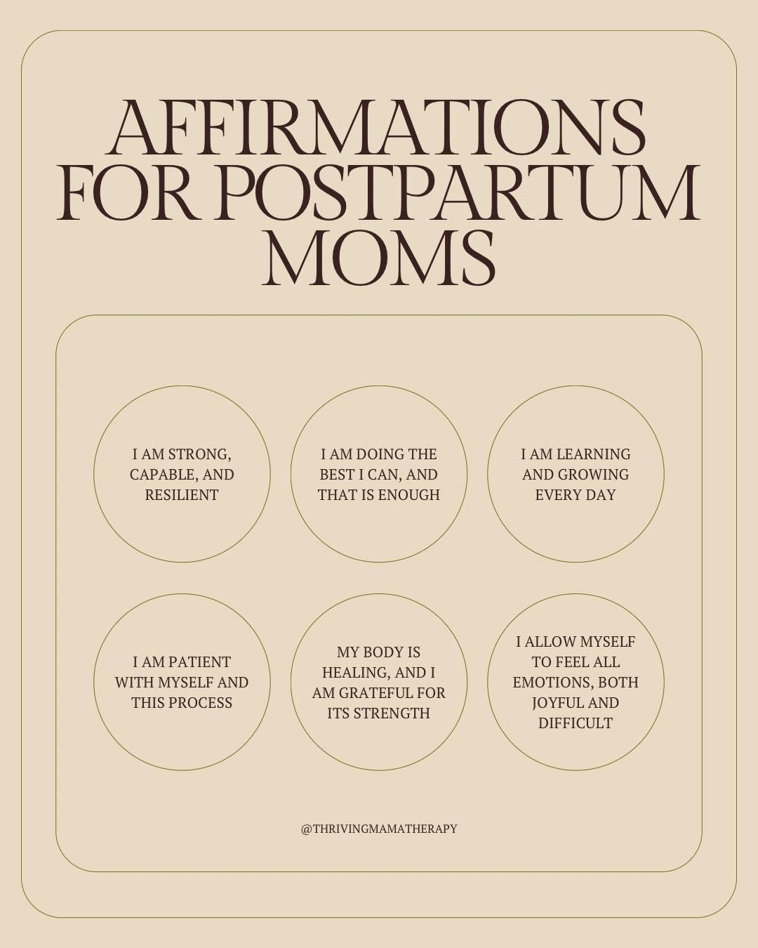 Postpartum is a rollercoaster of emotions, and it's easy to get lost in the whirlwind. These affirmations are a reminder that whatever you're feeling &ndash; joy, exhaustion, overwhelm, all of it &ndash; it's valid. You're not alone, and you're not f