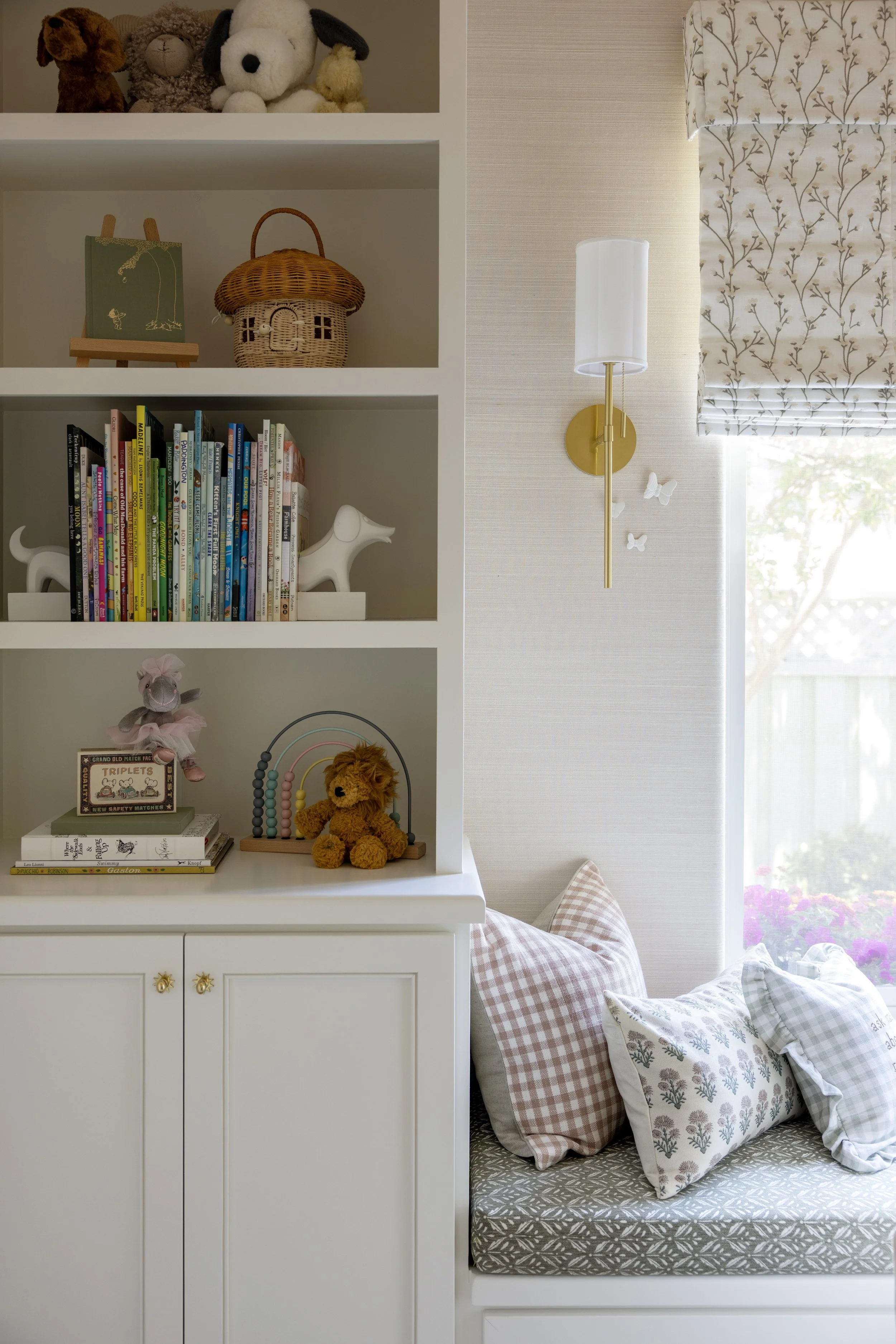 nursery styling bookshelf sconce