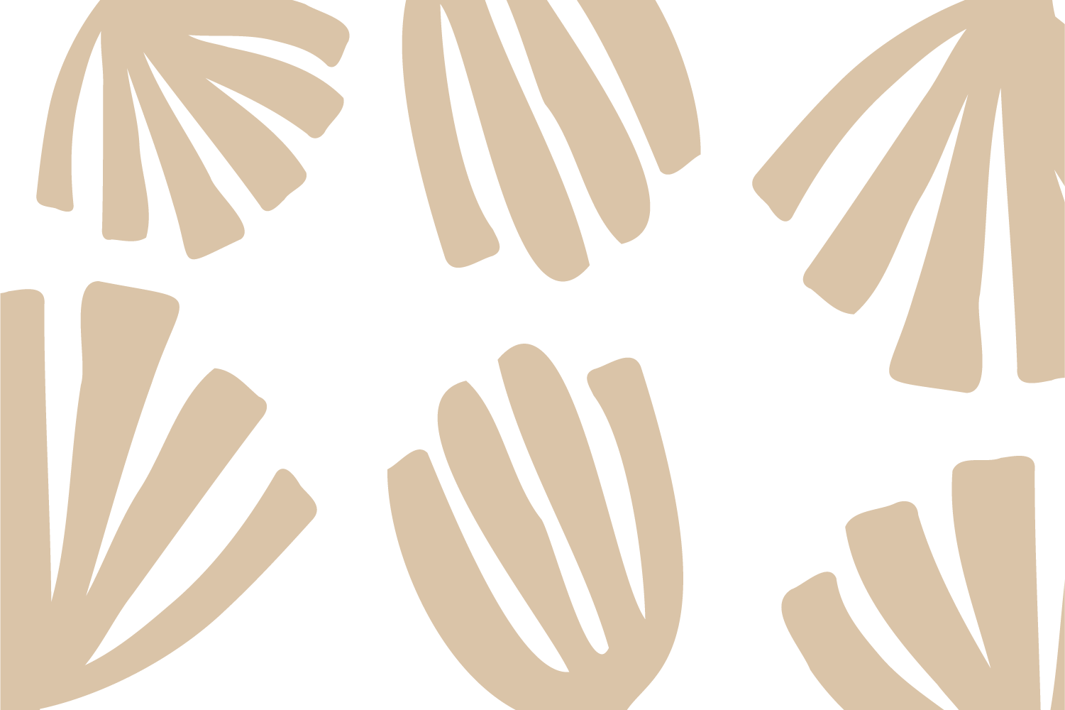 Pattern of beige tropical leaves on a black background.
