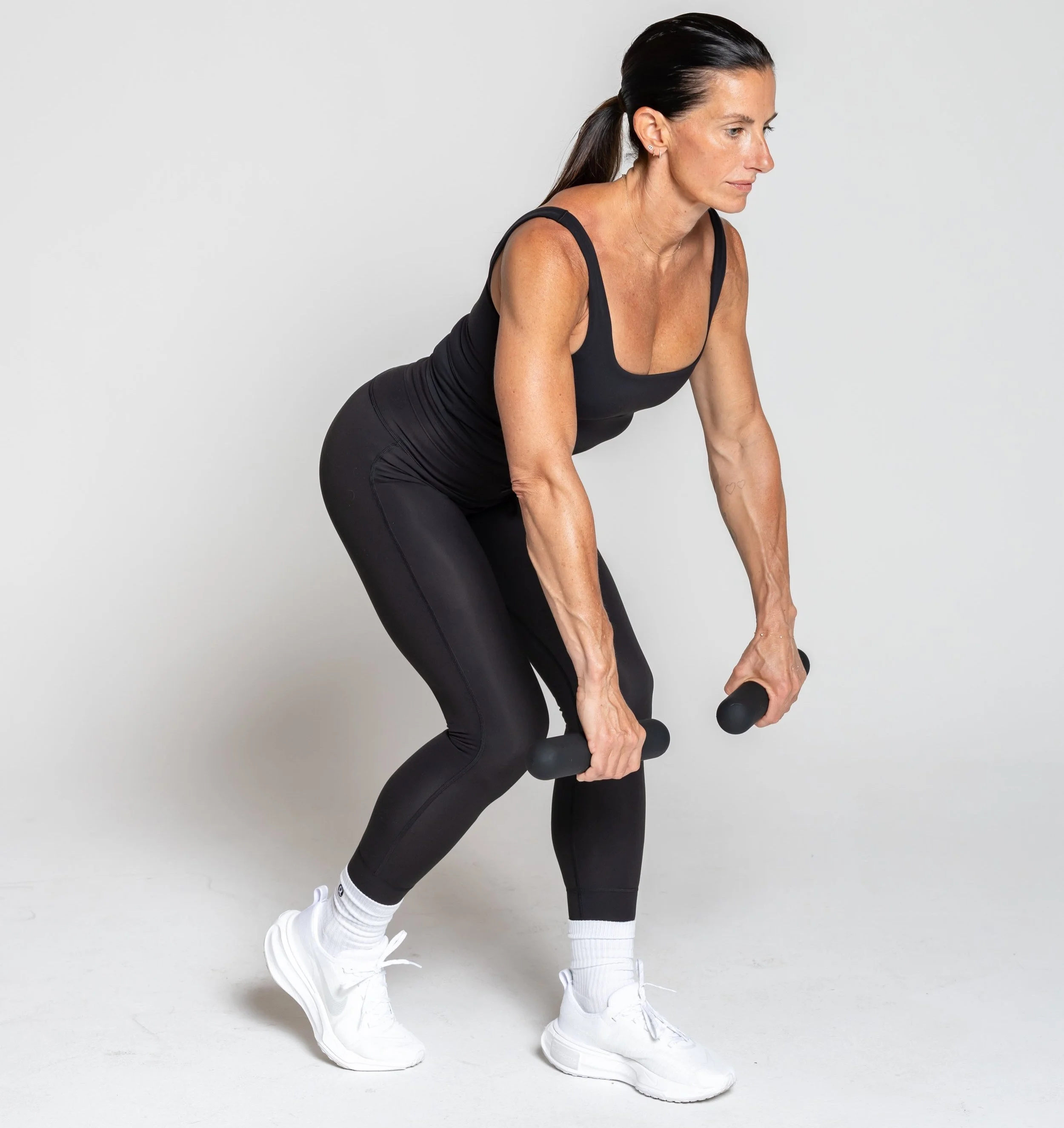 Single Leg Deadlift- shift weight on forward leg, opposite leg slightly behind, soft knees, flat back and tight core, hinge at the hips and lower until chest to floor, rise and squeeze glutes.