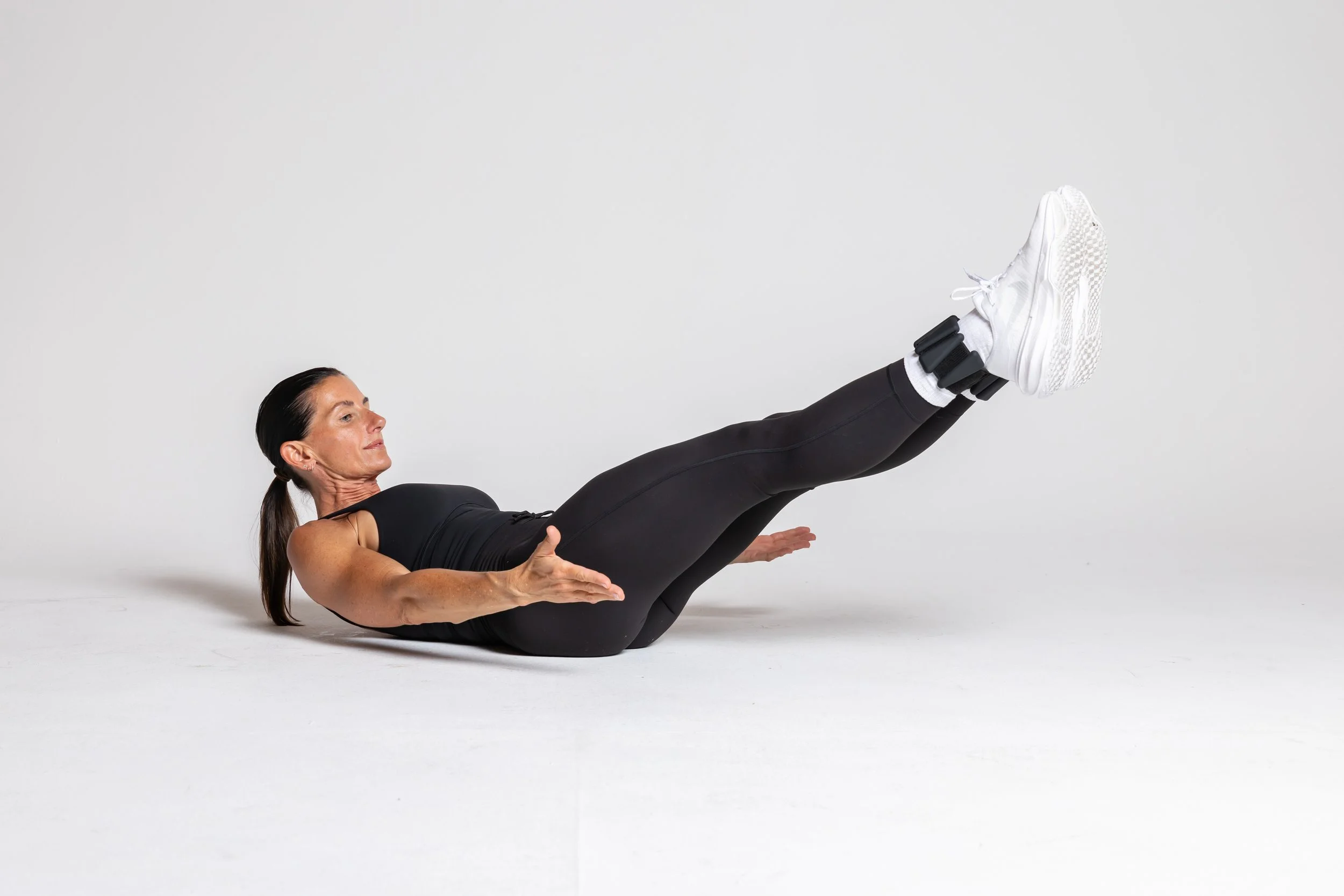 Hollow Body Hold – Engage your core and keep your low back grounded.