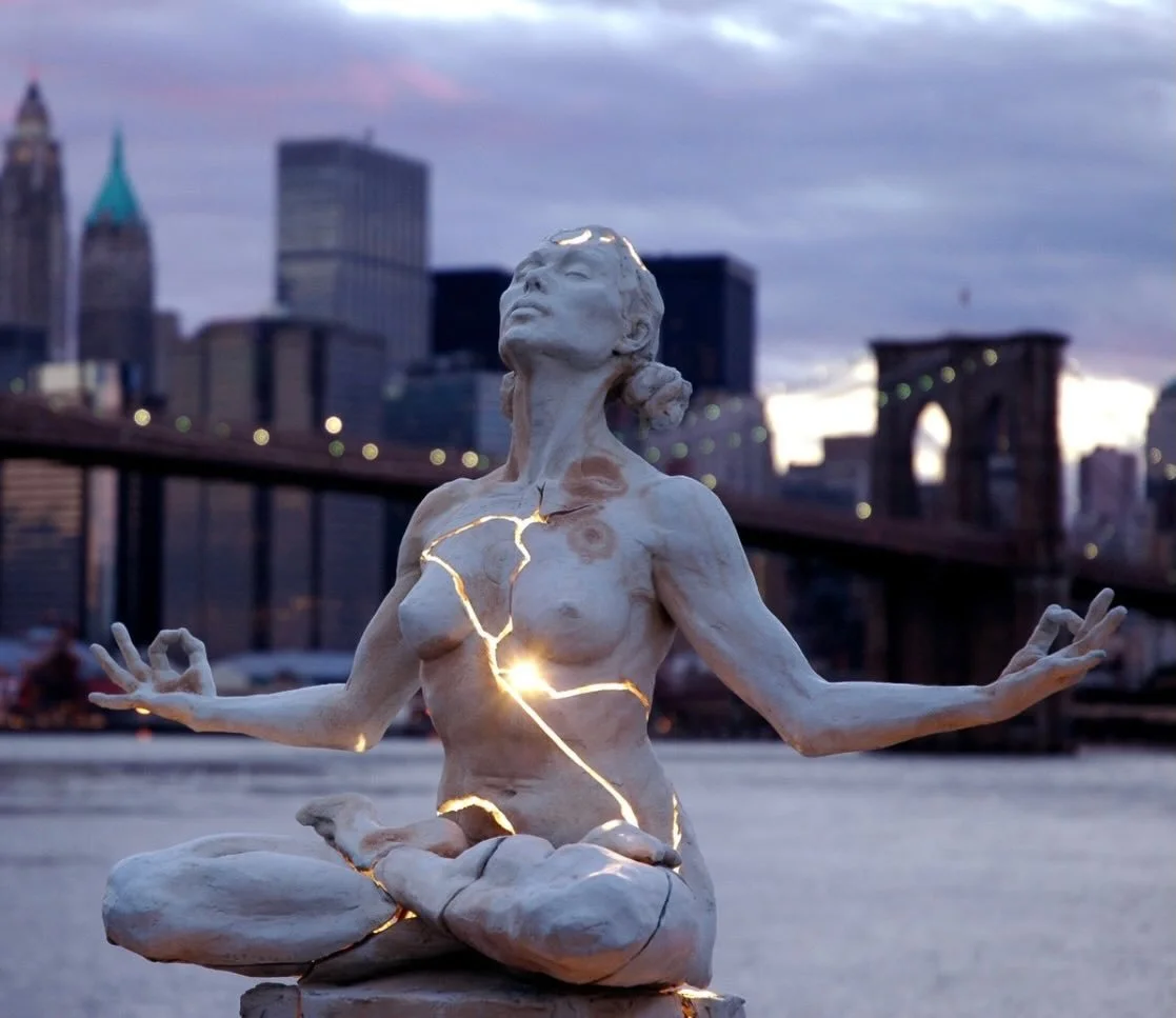 She is not falling apart. She is breaking open. Meditate deeply on the purpose God has written within you &mdash; for the light was always there. The cracks just finally let it through.  #lifespurpose #meditateonthis #healingfromwithin #lightthefire 