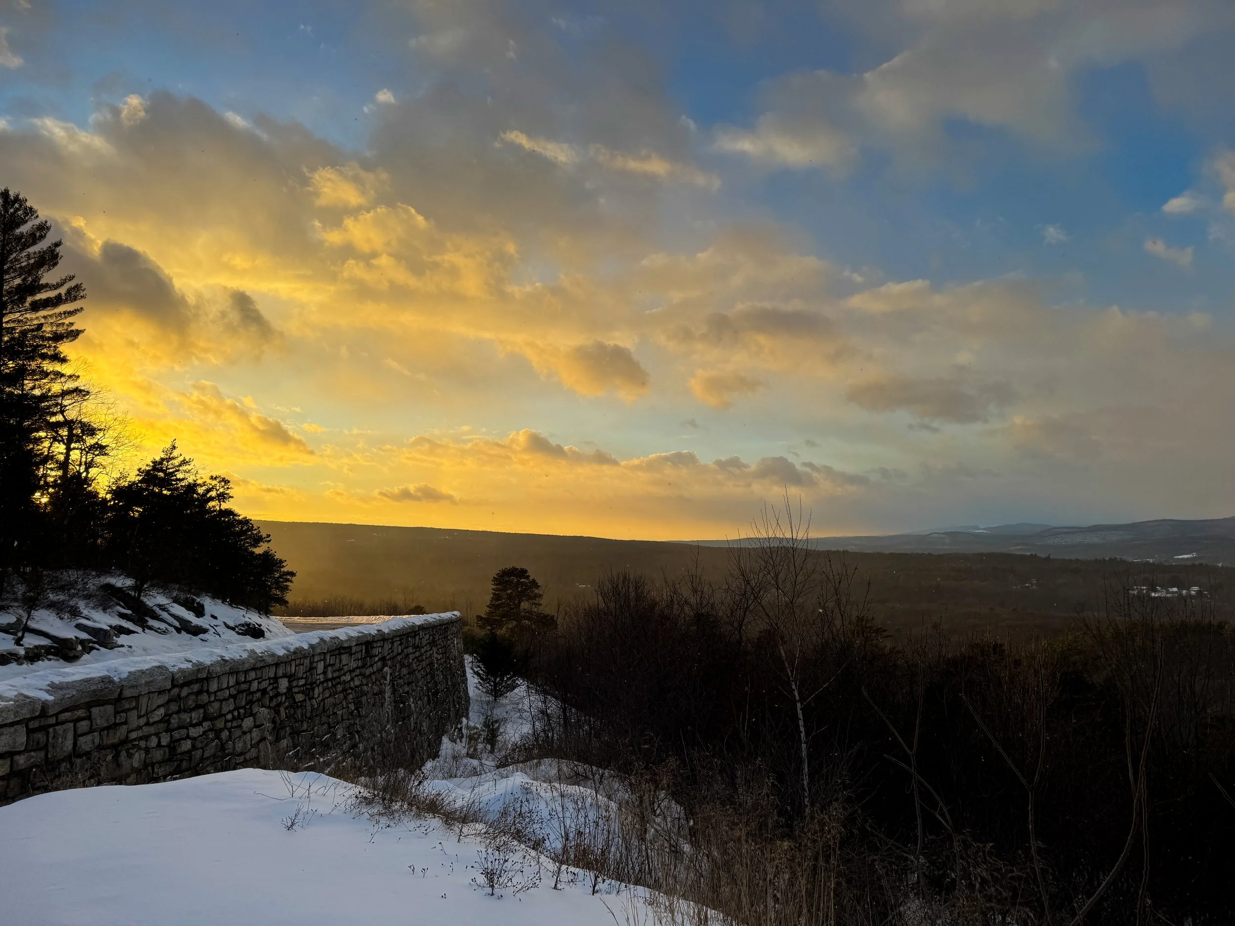 View of the Gunks and Catskills in the snow