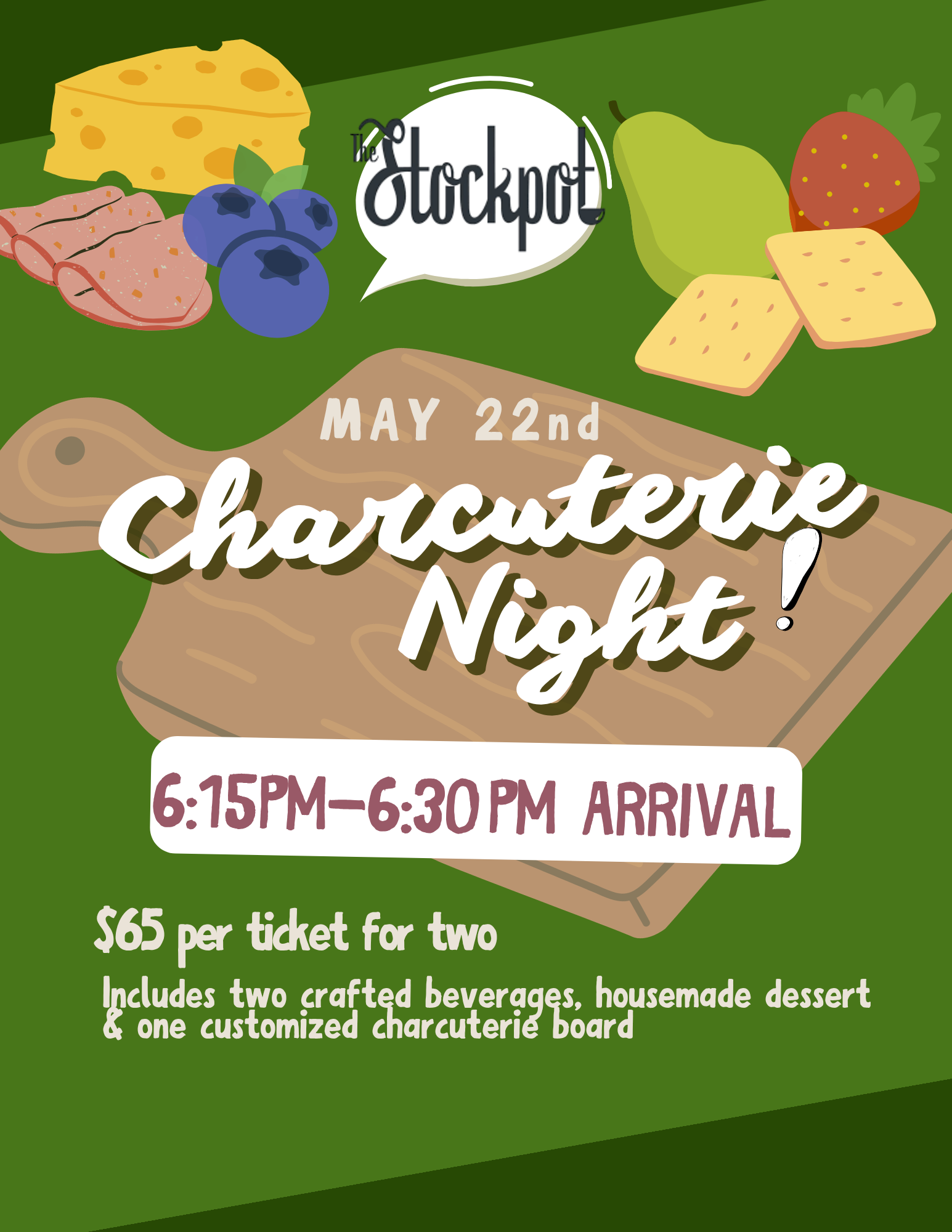 Charcuterie Night (6:15-6:30 Seating)