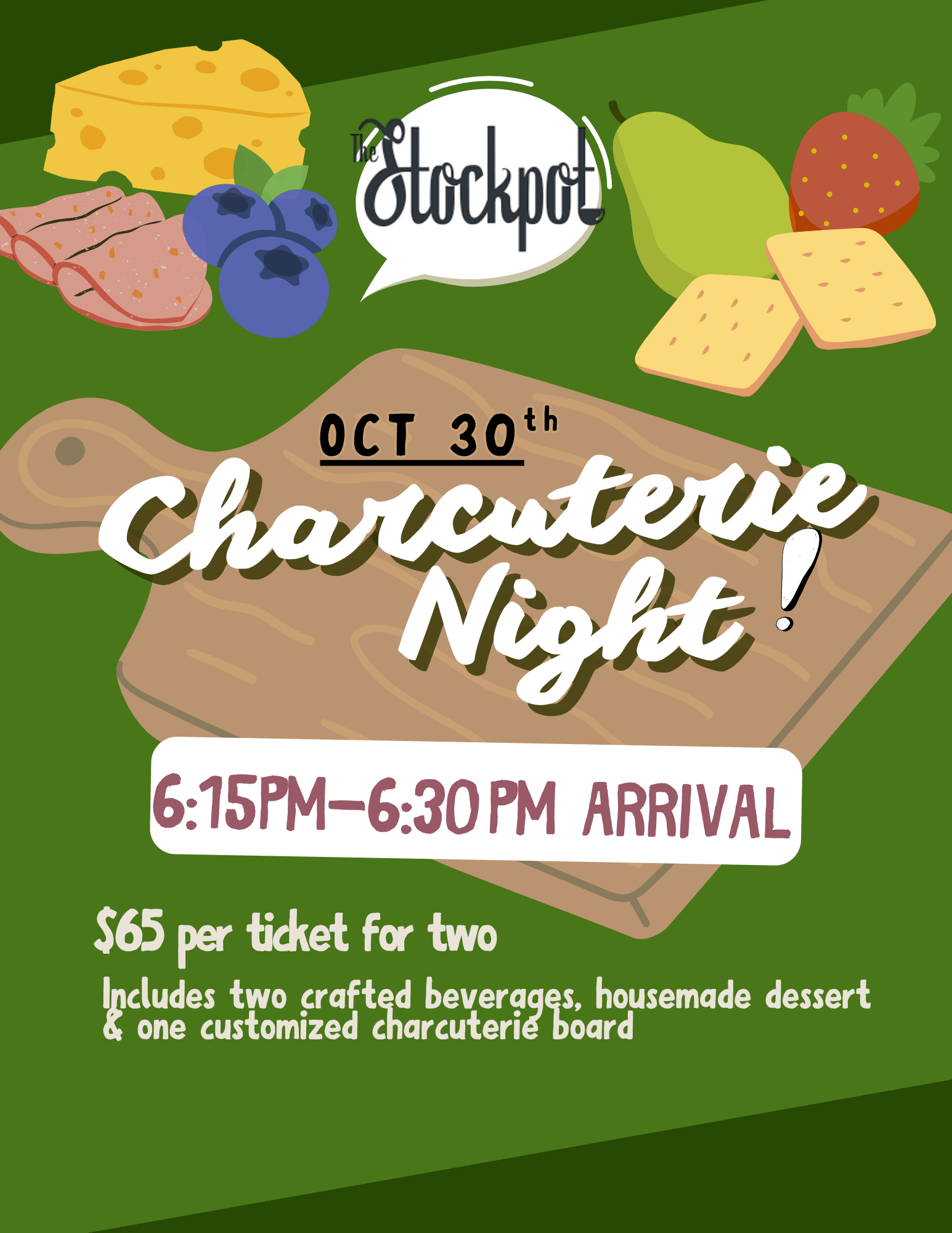 Charcuterie Night (6:15-6:30 Seating)