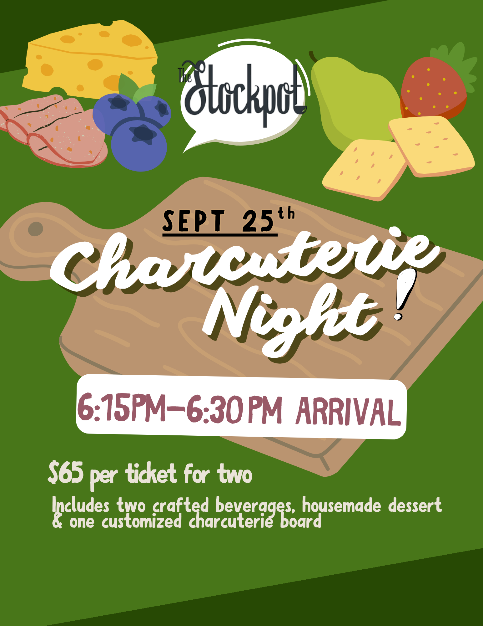 Charcuterie Night (6:15-6:30 Seating)