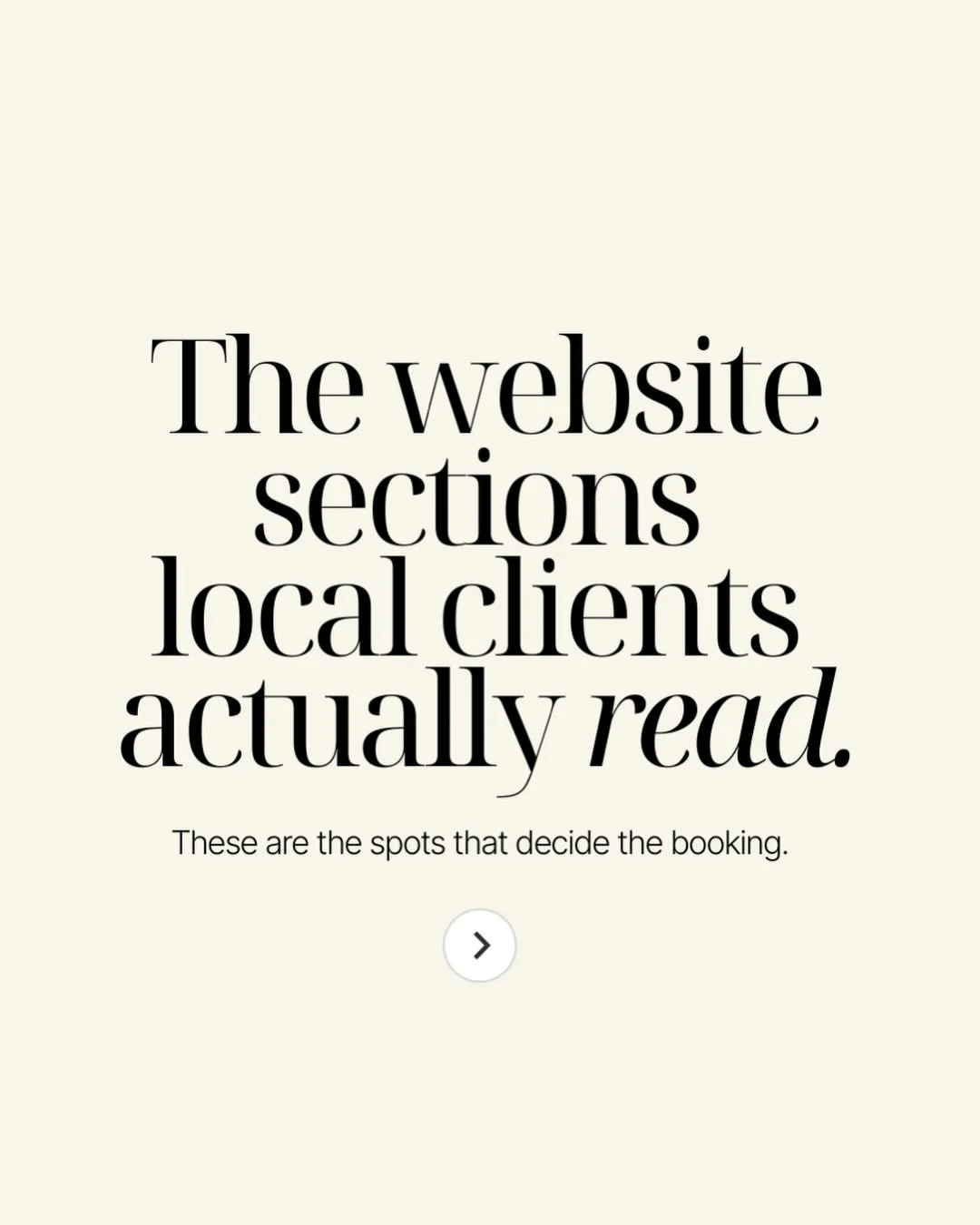 Local clients don&rsquo;t read your website, they scan it.

They look at: the top of your homepage, your services list, reviews, pricing/starting point, contact, and a quick About skim.

If those sections are unclear or out of order, you&rsquo;ll los
