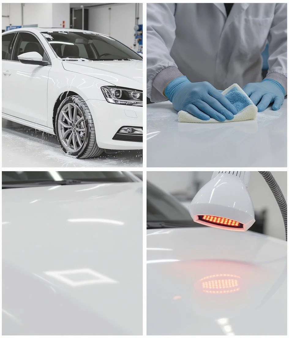 Ever wondered how pro ceramic coating is done? 👀✨ Peek behind the scenes for each step! #CeramicCoating #AutoDetailing #BehindTheScenes