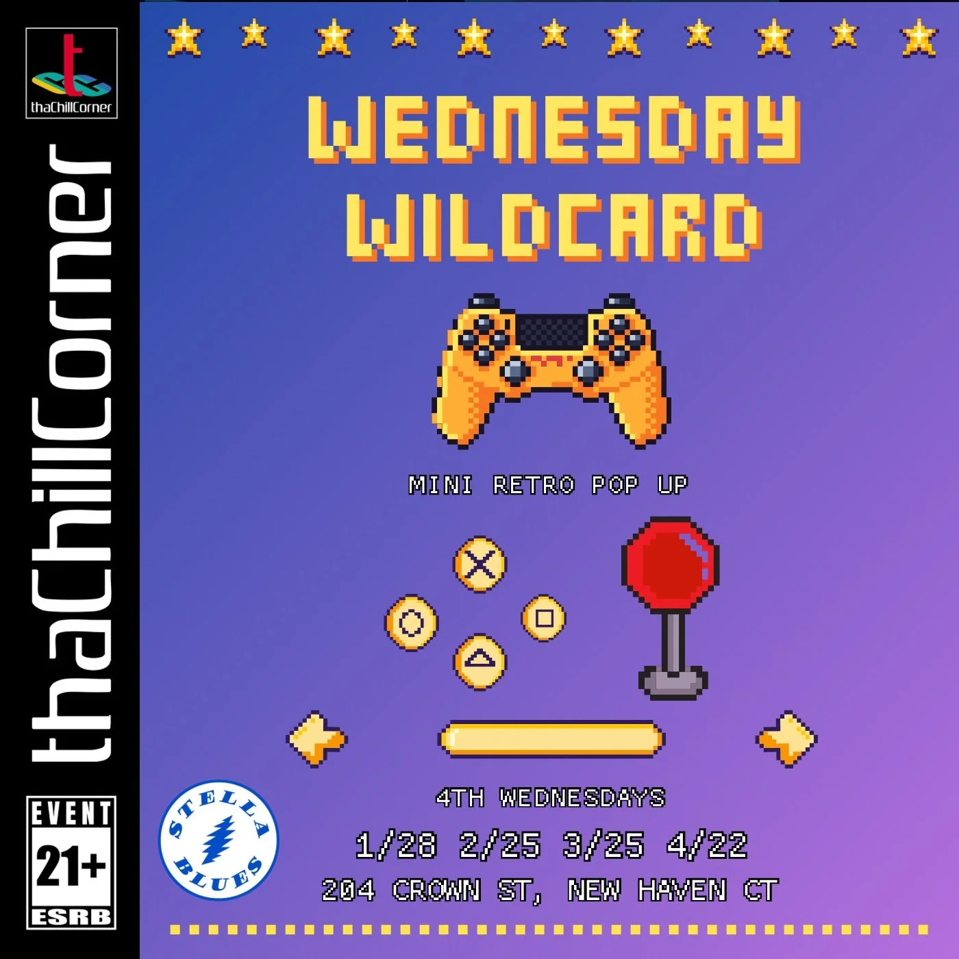 Thachillcorner Presents: Wednesday Wildcard - A rotating genre performance and mini retro gaming popup 