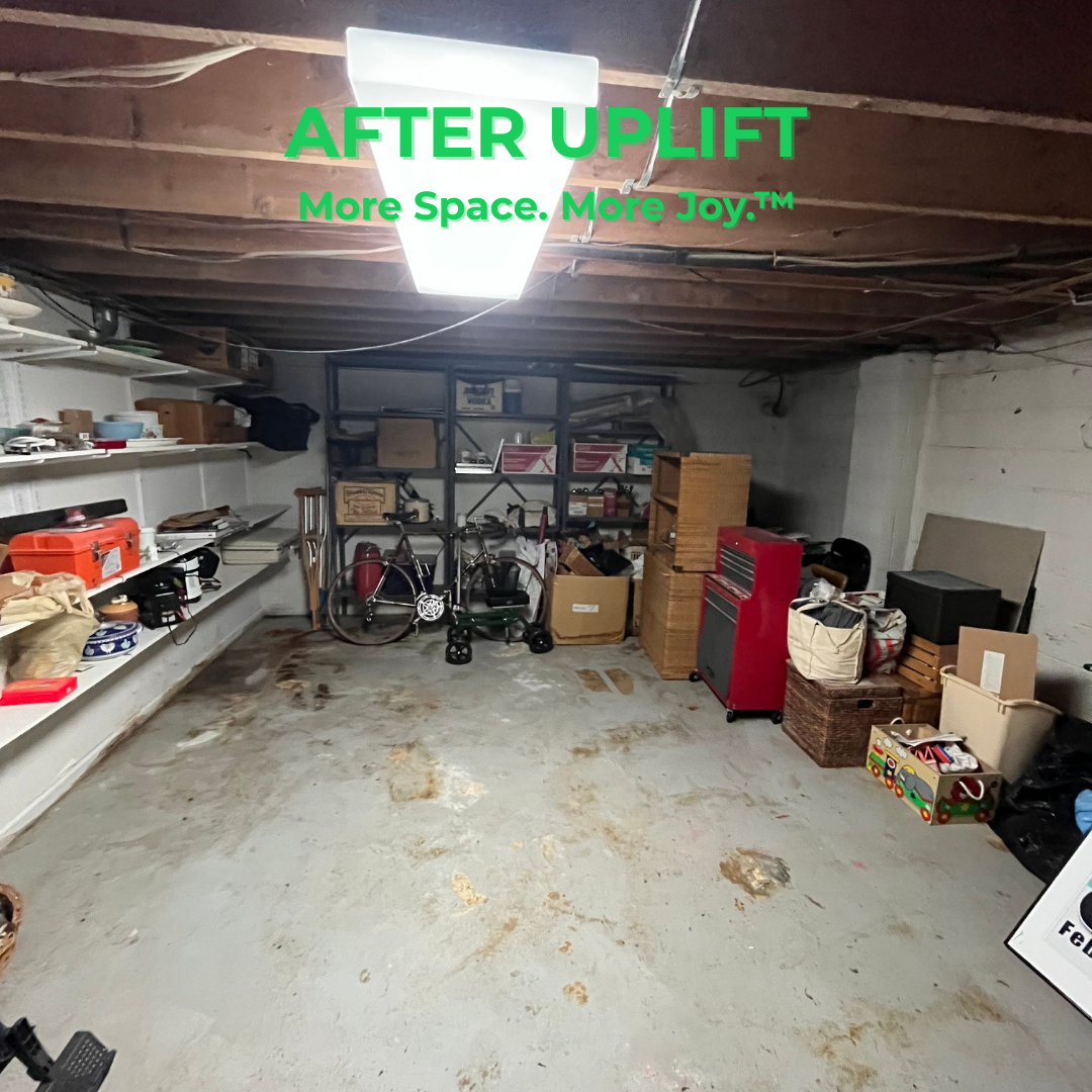 After Uplift Junk Solutions' basement cleanout, showing the newly cleared space in a home in Society Hill, Philadelphia, PA.