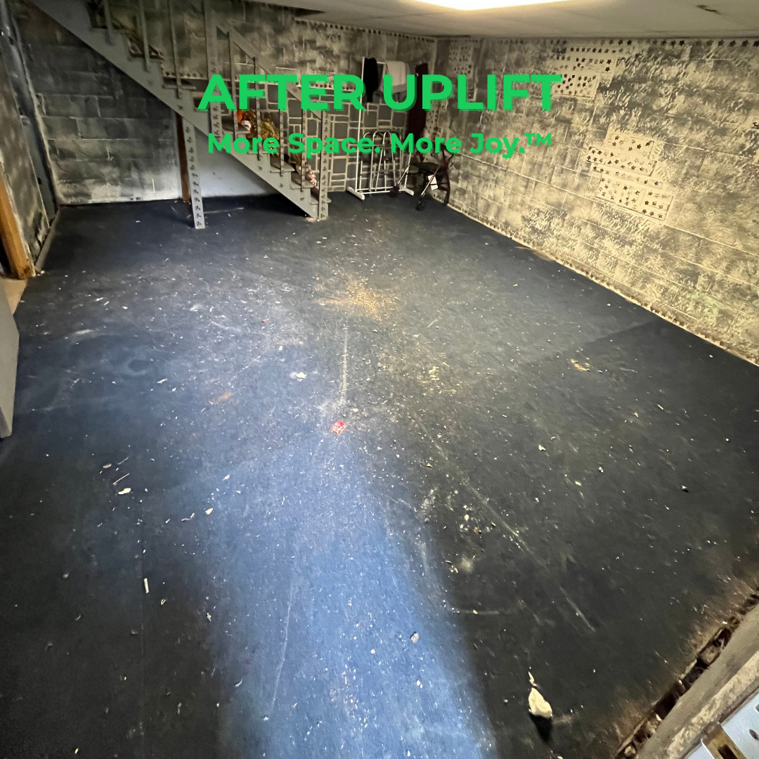 After Uplift Junk Solutions' basement cleanout, showing the newly cleared space in a home in Center City Philadelphia, PA.