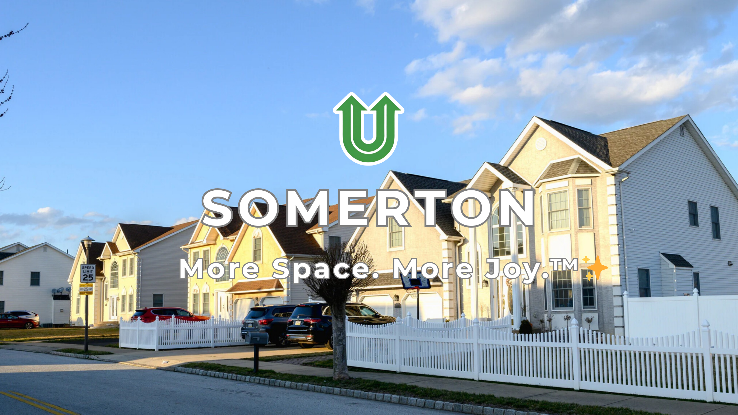 Branded photo from Uplift Junk Solutions showing a home cleanout in the Somerton neighborhood of Philly. The image features the green Uplift “U” brand mark and the ‘More Space. More Joy.™ ✨’ tagline.