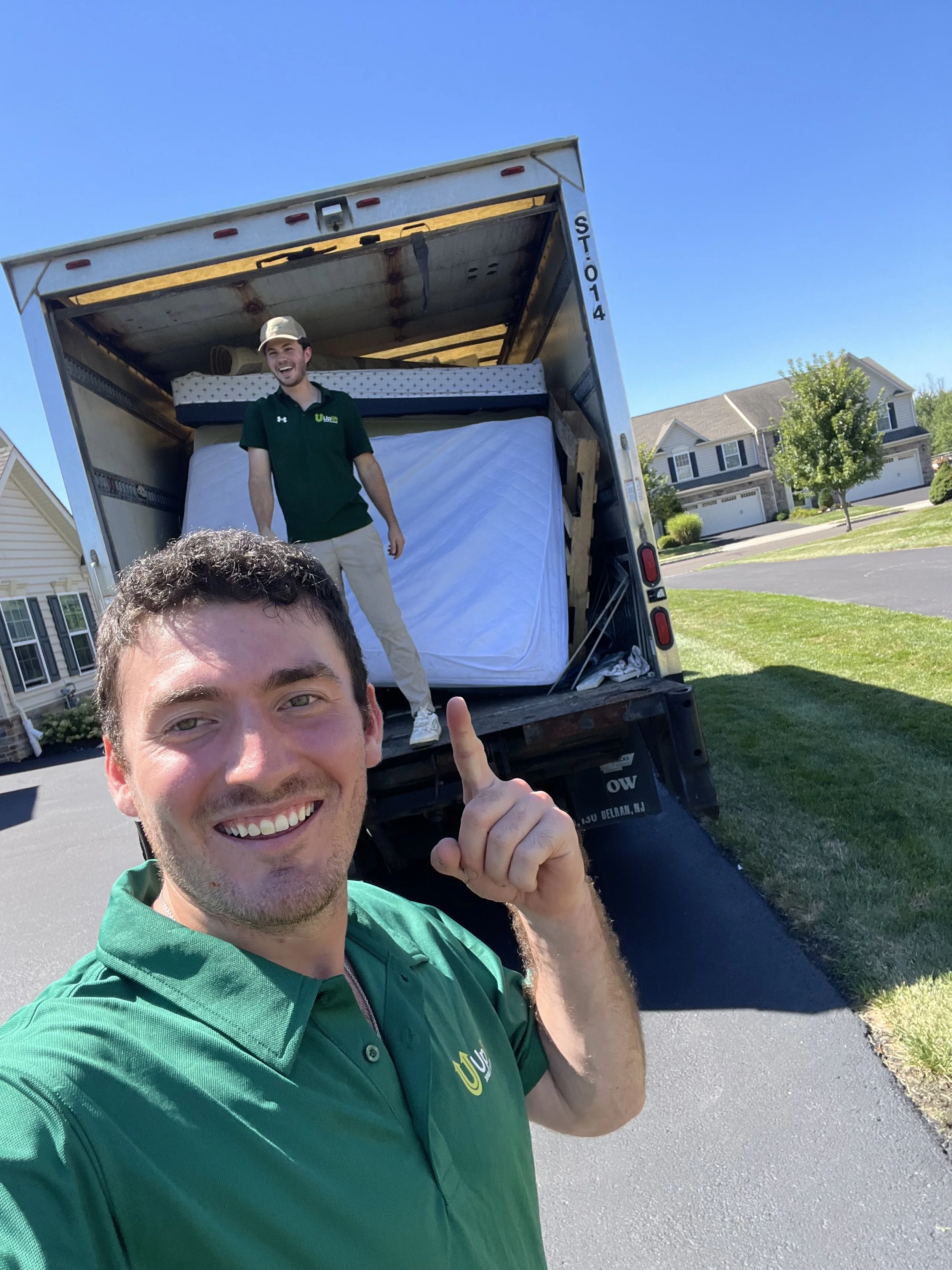 Uplift Junk Solutions team with a mattress removal in the Pennsylvania suburbs.