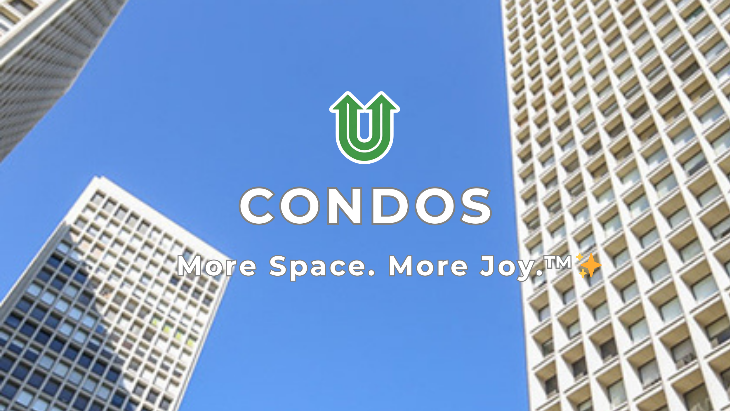 Branded photo from Uplift Junk Solutions showing a cleanout for a condominium. The image features the green Uplift “U” brand mark and the ‘More Space. More Joy.™ ✨’ tagline.