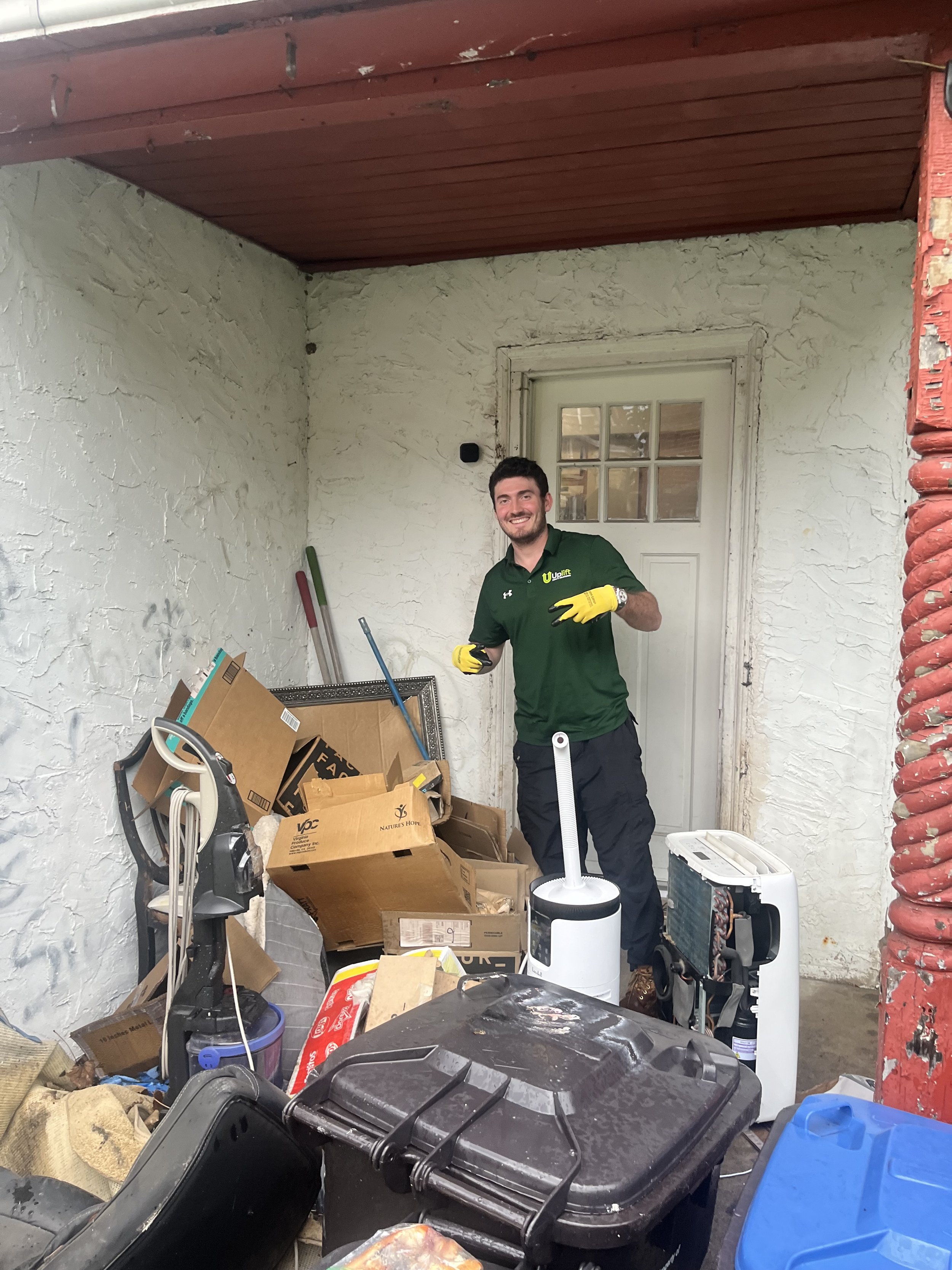 Basement cleanout service in North Philadelphia by UpLift Junk Solutions, removing clutter and unwanted items