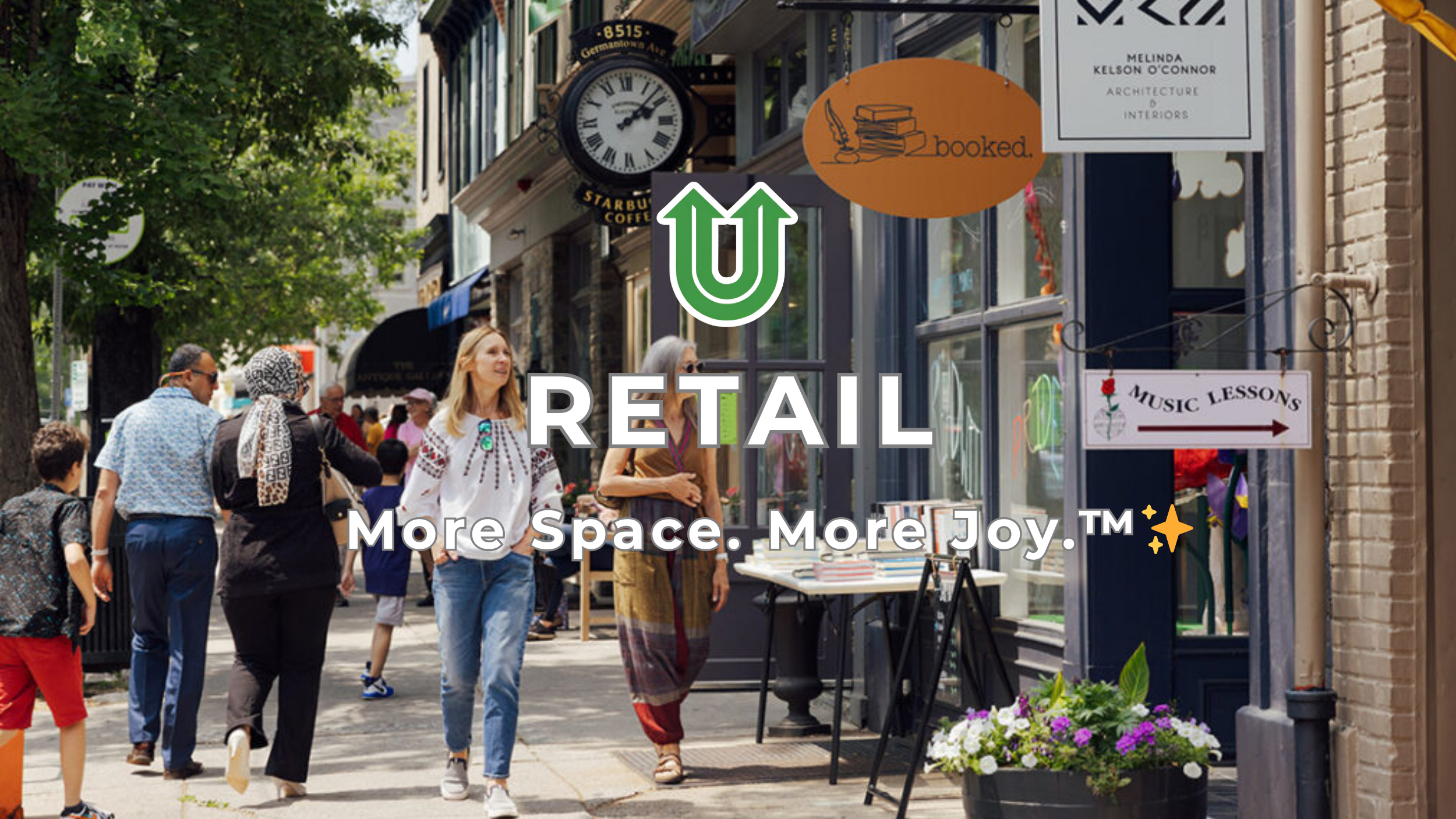 Branded photo from Uplift Junk Solutions showing a renovation cleanout for a retail business. The image features the green Uplift “U” brand mark and the ‘More Space. More Joy.™ ✨’ tagline.
