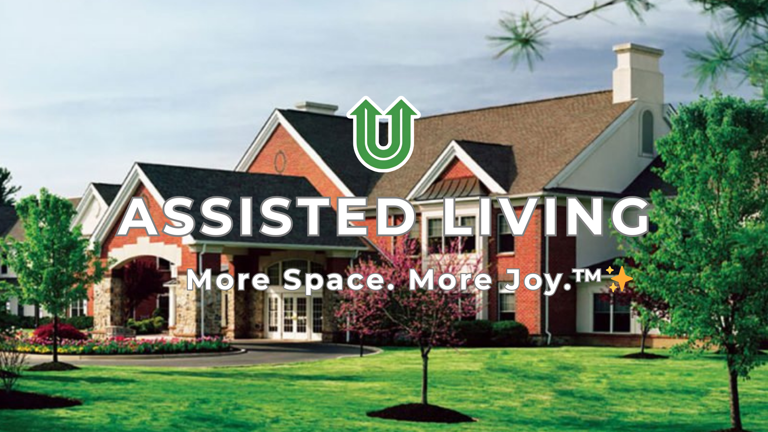 Branded photo from Uplift Junk Solutions showing a compassionate cleanout for an assisted living facility. The image features the green Uplift “U” brand mark and the ‘More Space. More Joy.™ ✨’ tagline.